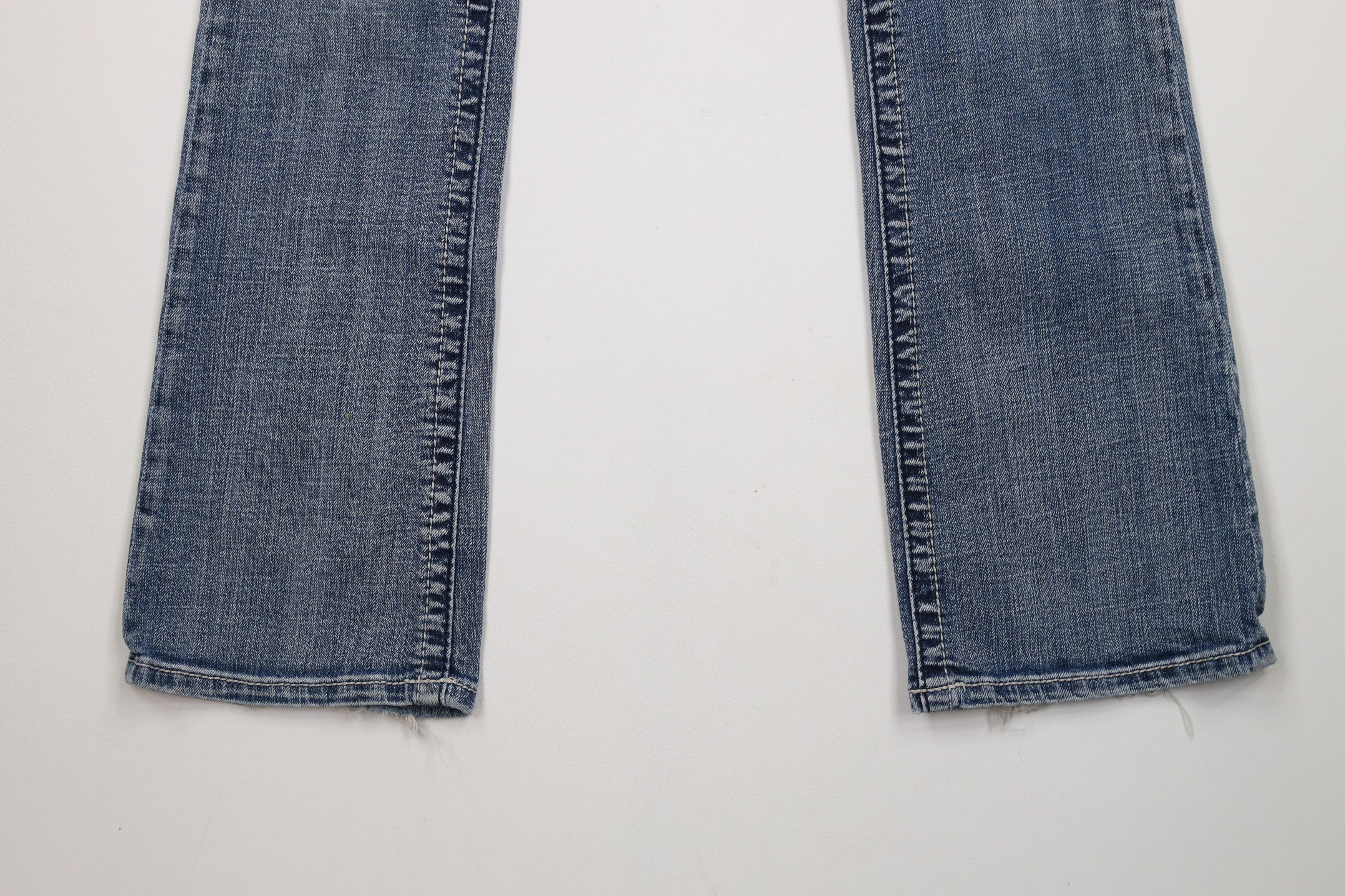 Miss Me × Vintage Miss Me Thick Stitch Flower Fleur de Lis Bootcut Jeans Size 29" - 4 Thumbnail
