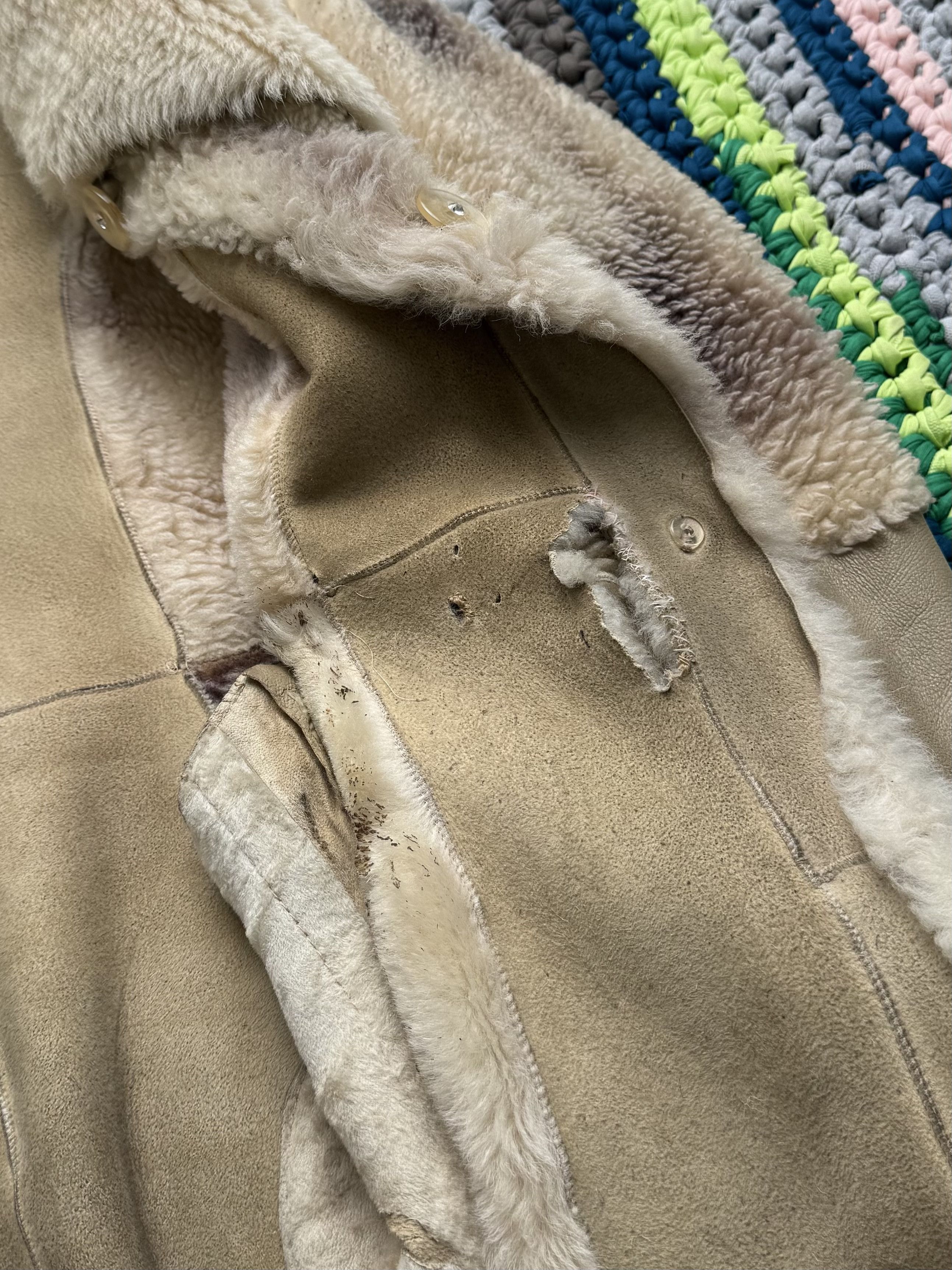 Vintage Vintage Real Sheepskin Hooded Coat (ET1)(D15) Size XL / US 12-14 / IT 48-50 - 15 Thumbnail