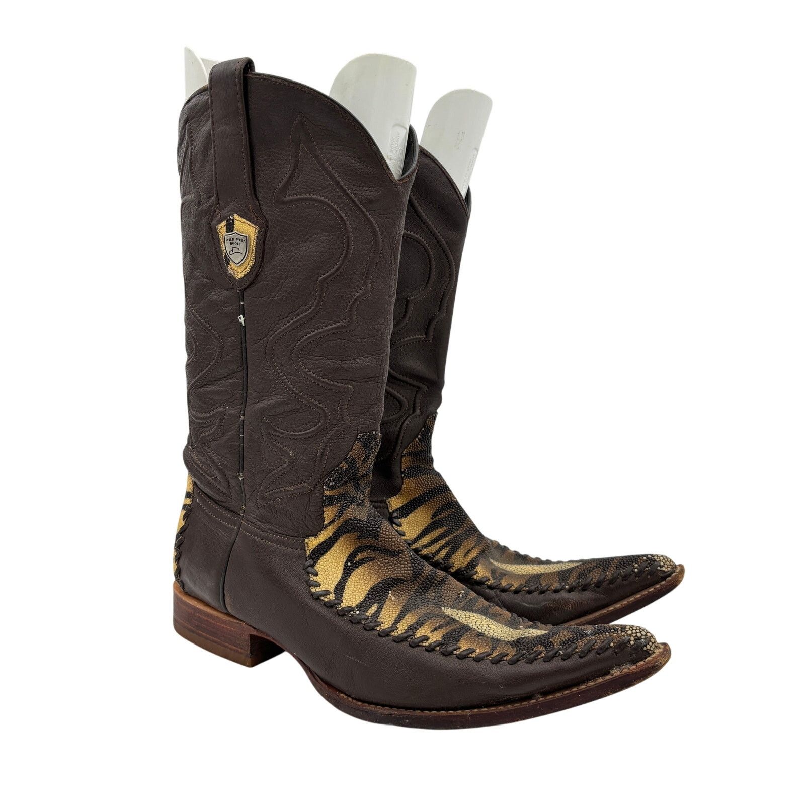 Vintage Wild West Genuine Stingray Single Stone Leather Boots 10.5EE Size US 10.5 / EU 43-44 - 1 Thumbnail