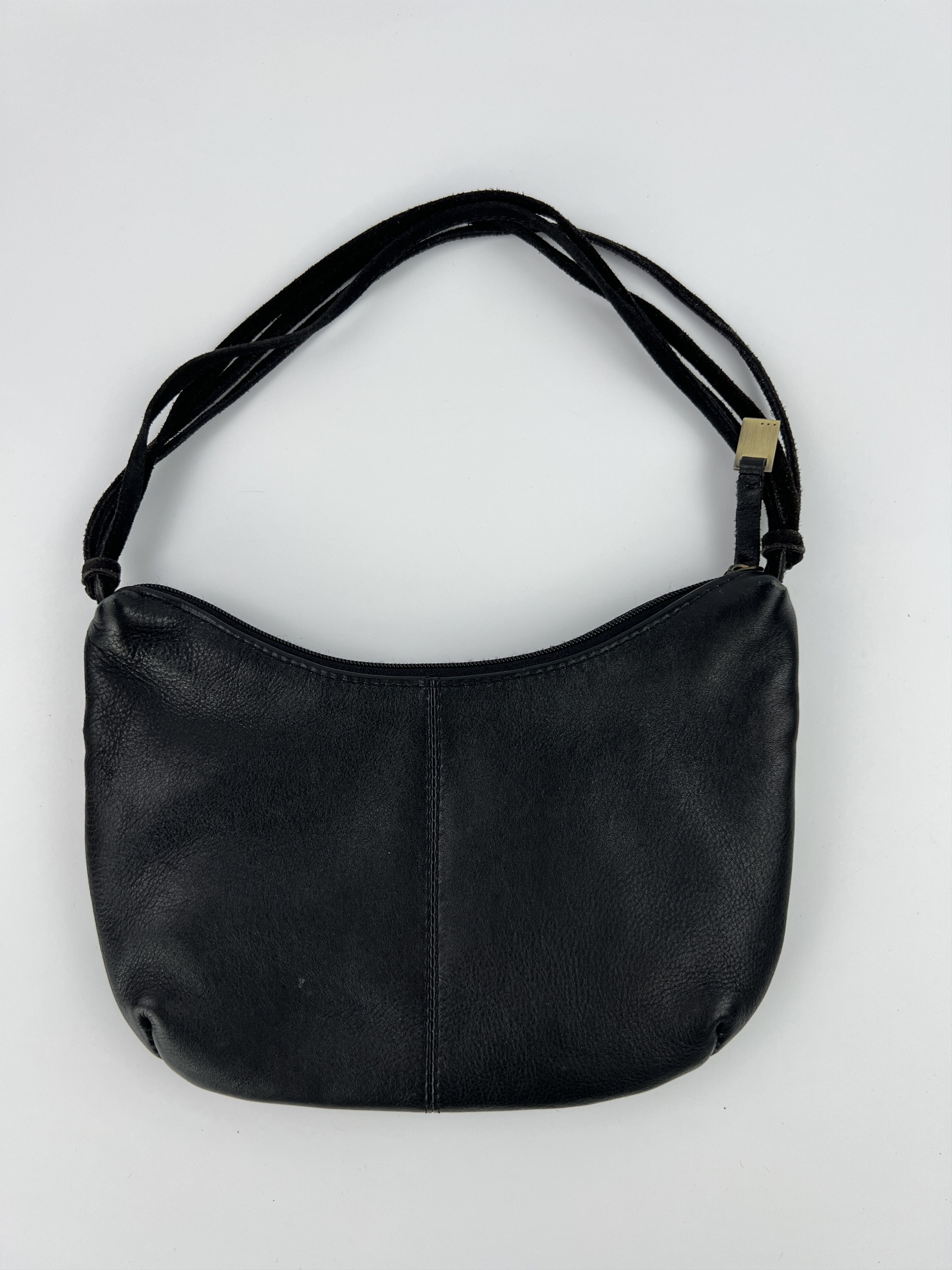 Japanese Brand Y2K Style Black Leather Mini Bag Strap Emo Goth Avant Garde Size ONE SIZE - 3 Thumbnail