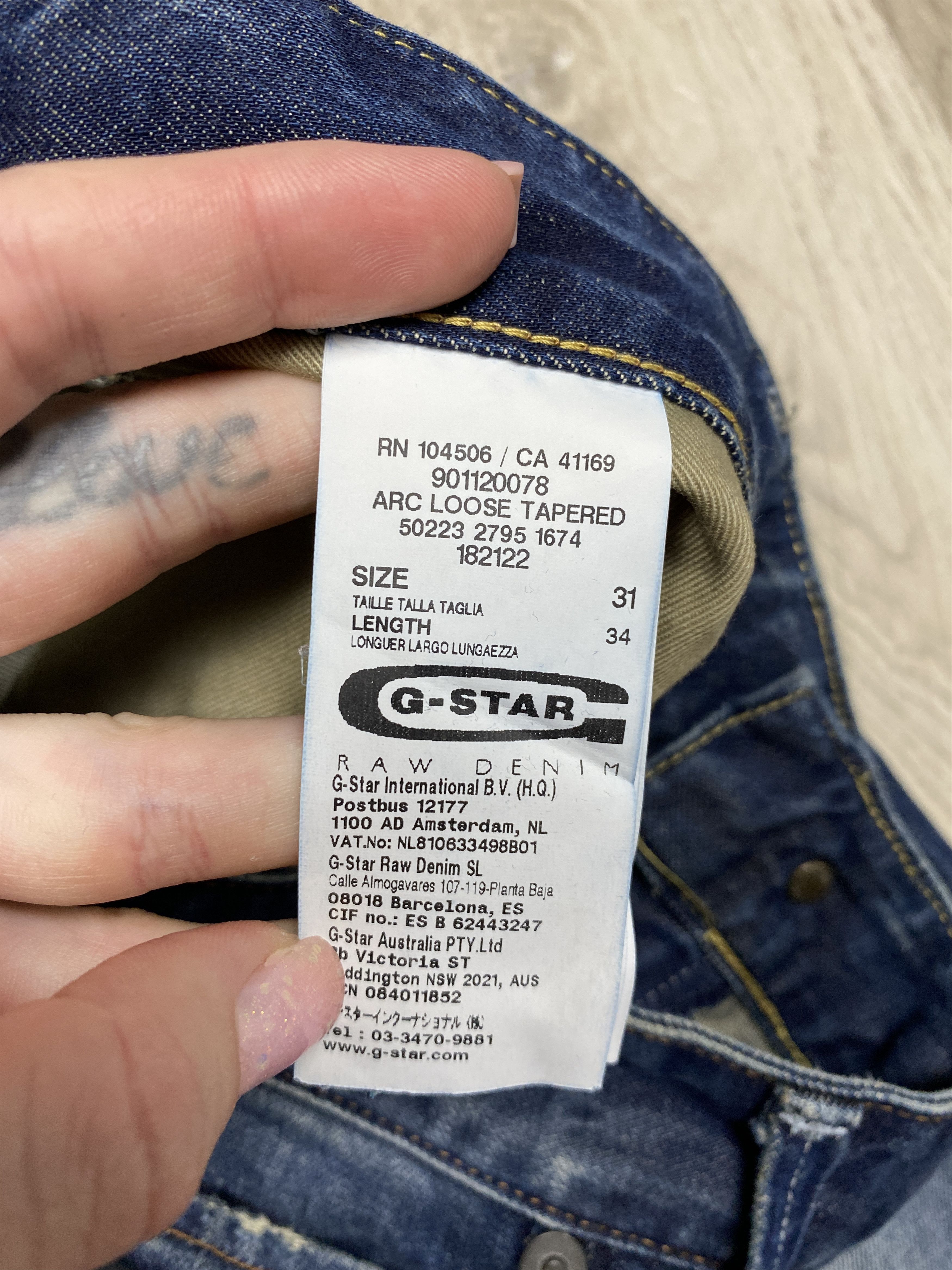 G-Star G Star Raw Vintage Mens Denim Pants Arc Loose Tapered Jeans Size US 31 - 4 Thumbnail