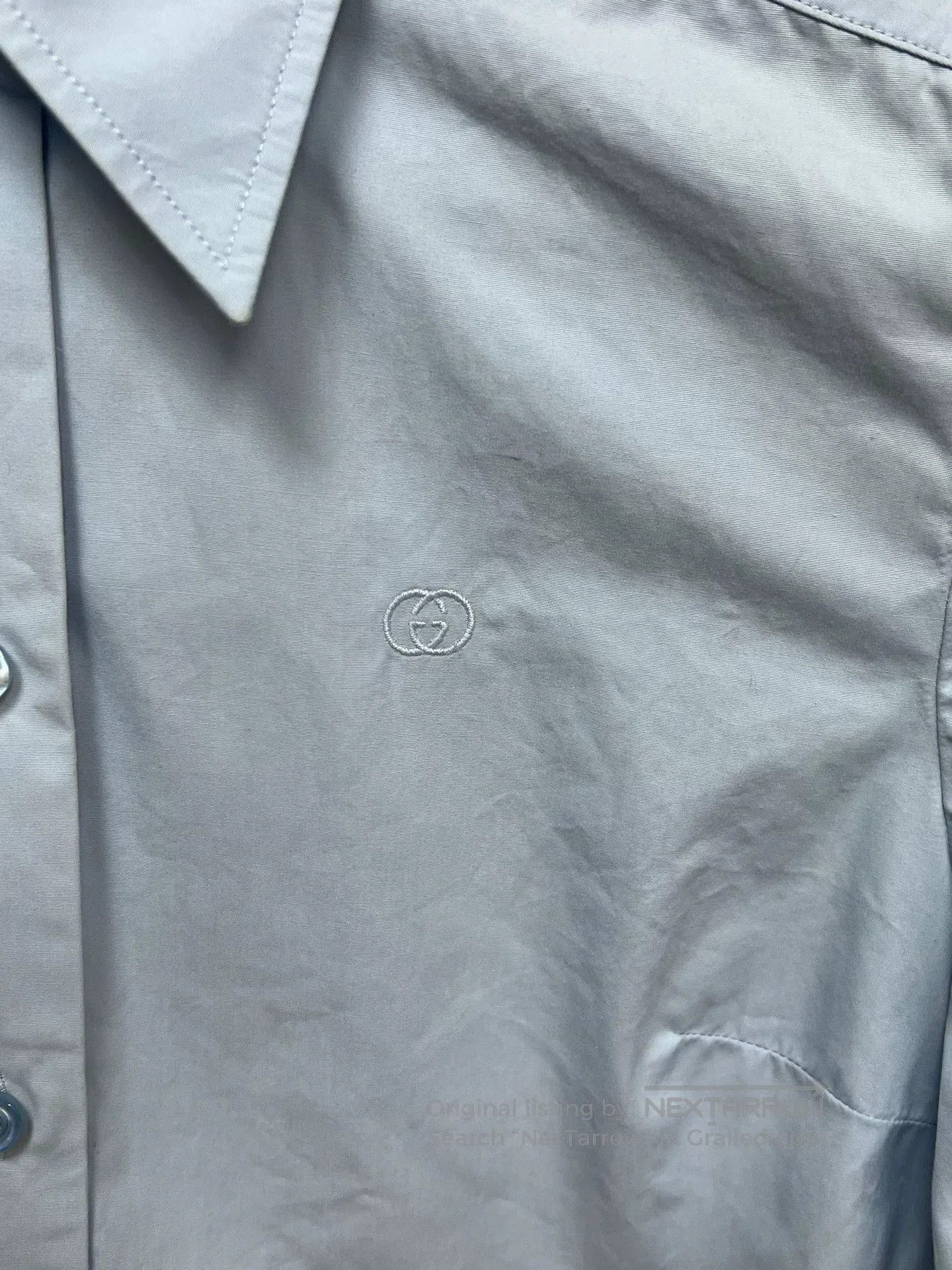 Gucci new gucci logo shirt in light blue. Size M / US 6-8 / IT 42-44 - 3 Thumbnail