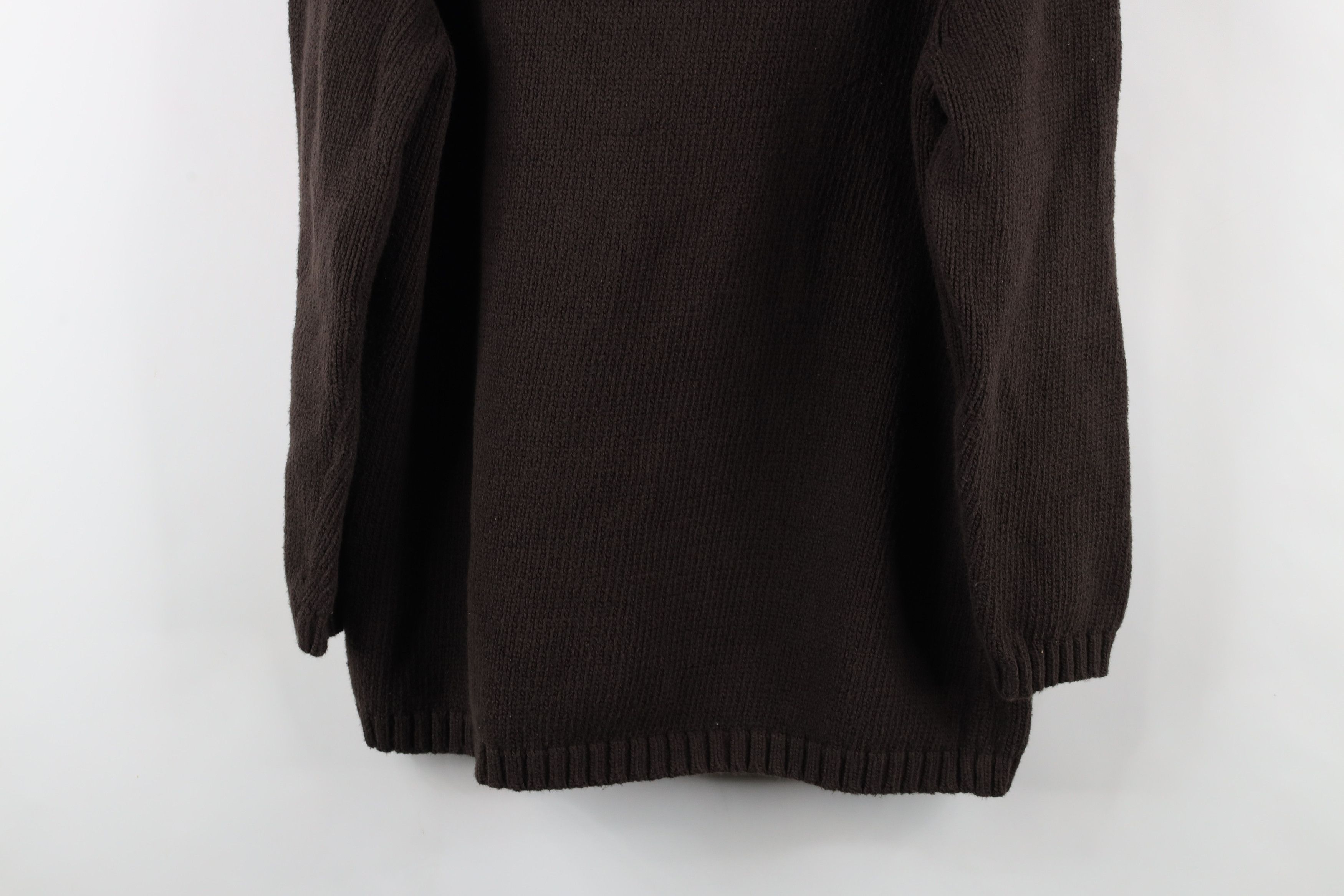 Lands' End × Vintage Vintage Lands End Heavyweight Knit Turtleneck Sweater Brown Size XL / US 12-14 / IT 48-50 - 10 Thumbnail