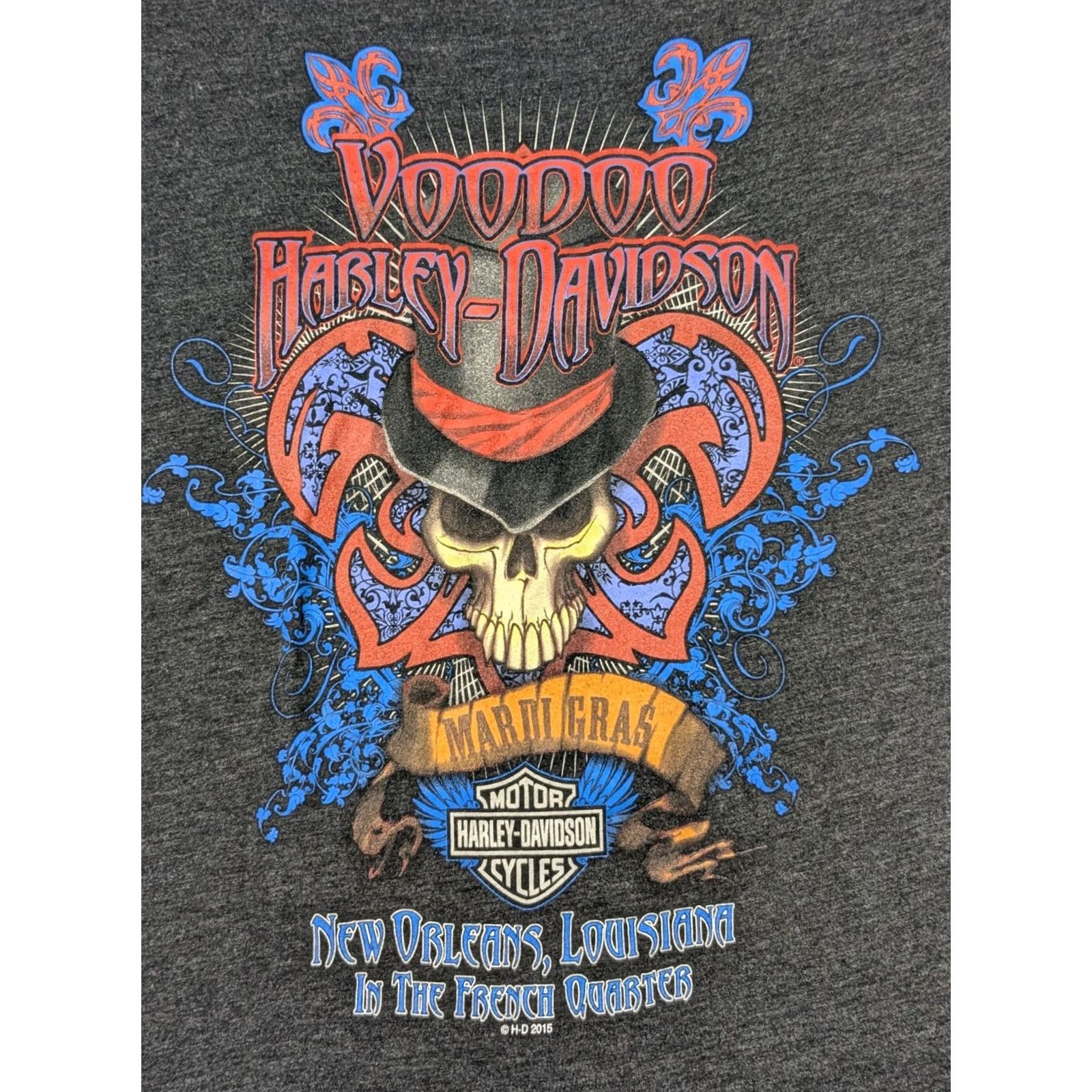 Harley Davidson Harley-Davidson VOODOO MARDI GRAS NEW ORLEANS FRENCH QUARTER Men Small Heather Gray T-Shirt Size US S / EU 44-46 / 1 - 2 Thumbnail