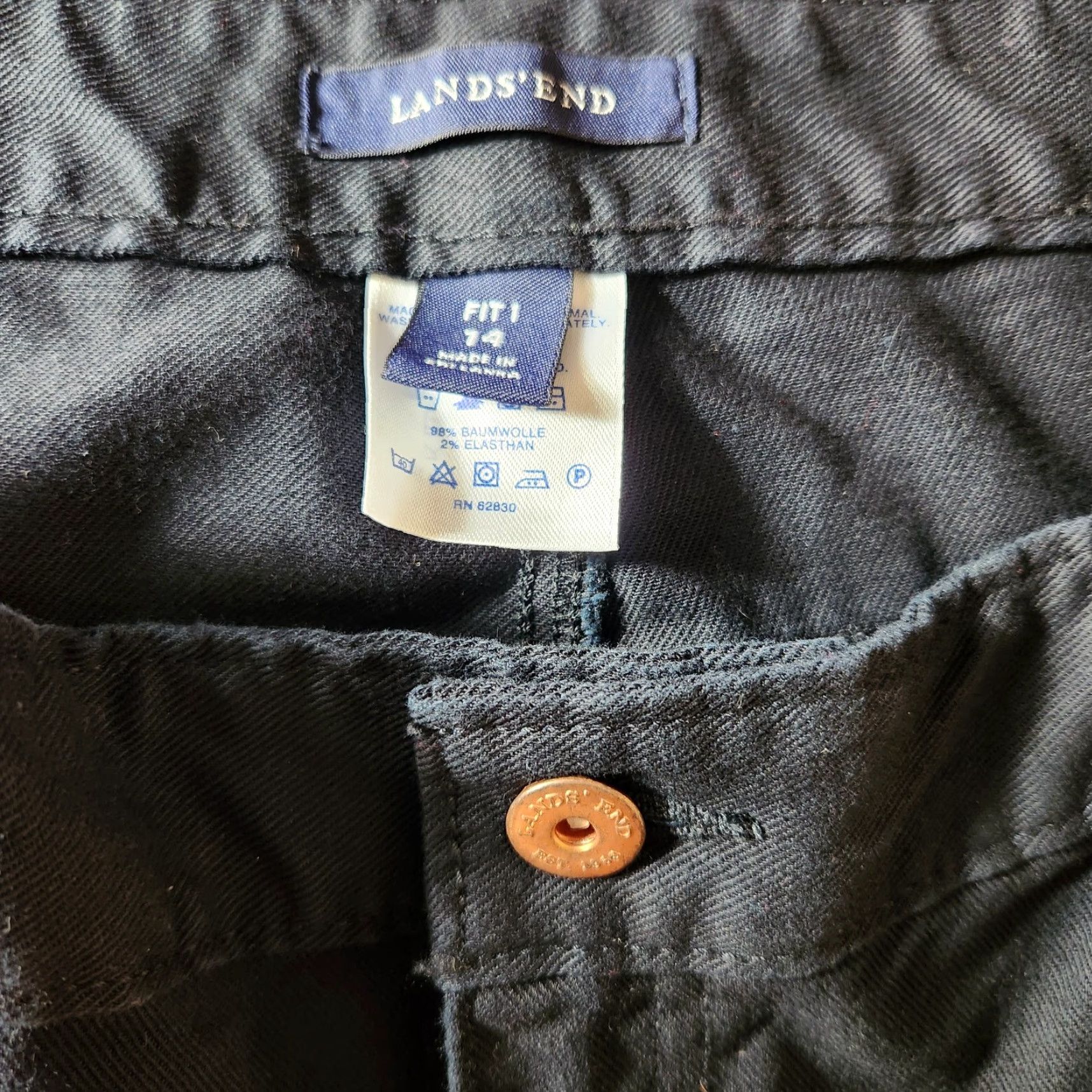 Lands' End Lands' End Womens Fit 1 Black Mid Rise Straight Leg Jeans-Size 14 (NWOT) Size 36" / US 14 / IT 50 - 7 Thumbnail