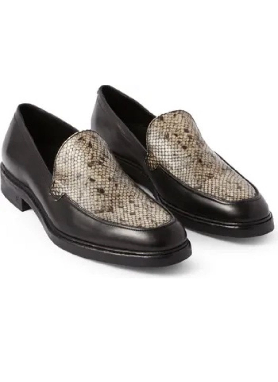 John Varvatos Leather Loafer with Python EU 43.5 USA 10.5 Size US 10.5 / EU 43-44 - 1 Thumbnail