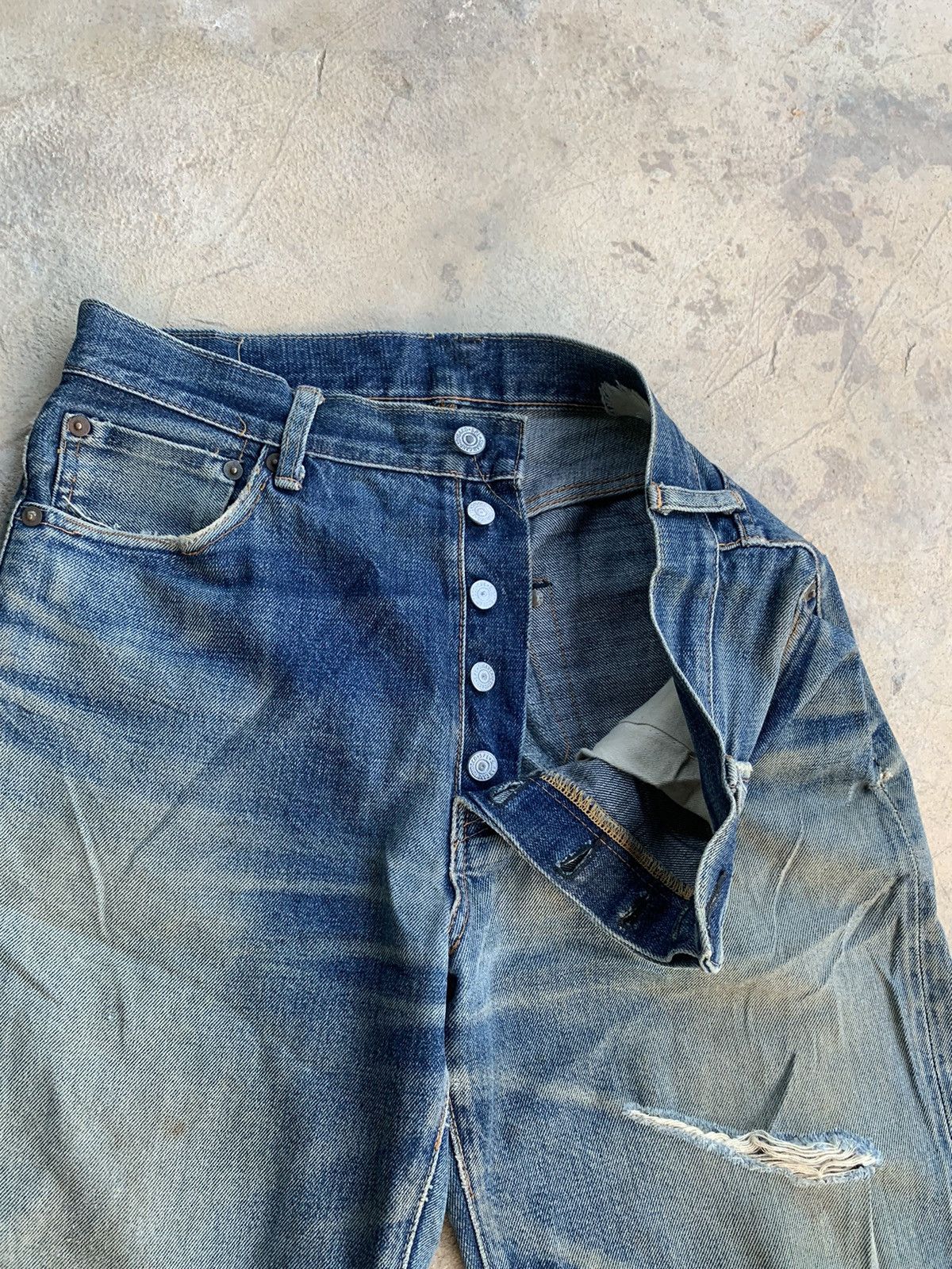 Sugar Cane Vintage Distressed Sugar Cane Redline Selvedge Denim Size US 30 / EU 46 - 11 Thumbnail