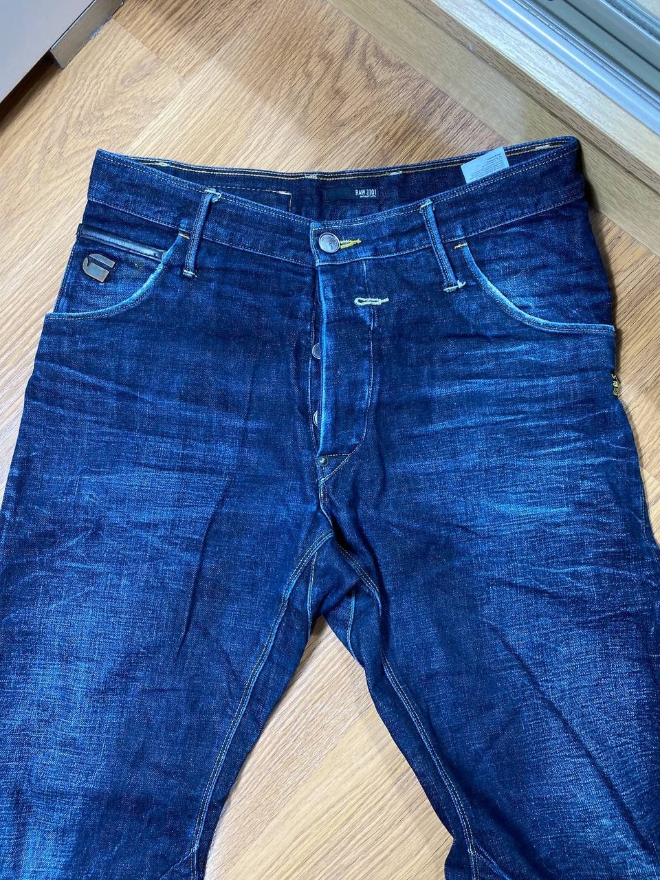 G-Star Crazy Crash Dirty Baggy Faded Jean Japan Avant Garde Style Size US 31 - 19 Thumbnail