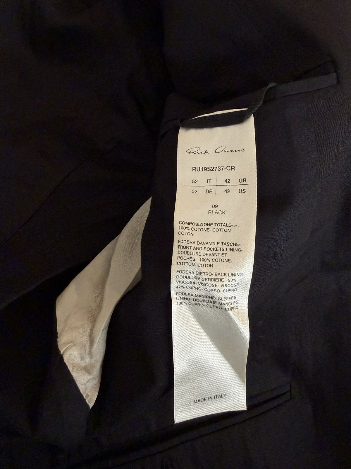 Rick Owens SS19 Babel Ripstop Cotton Blazer Sz52 Size 52R - 5 Thumbnail