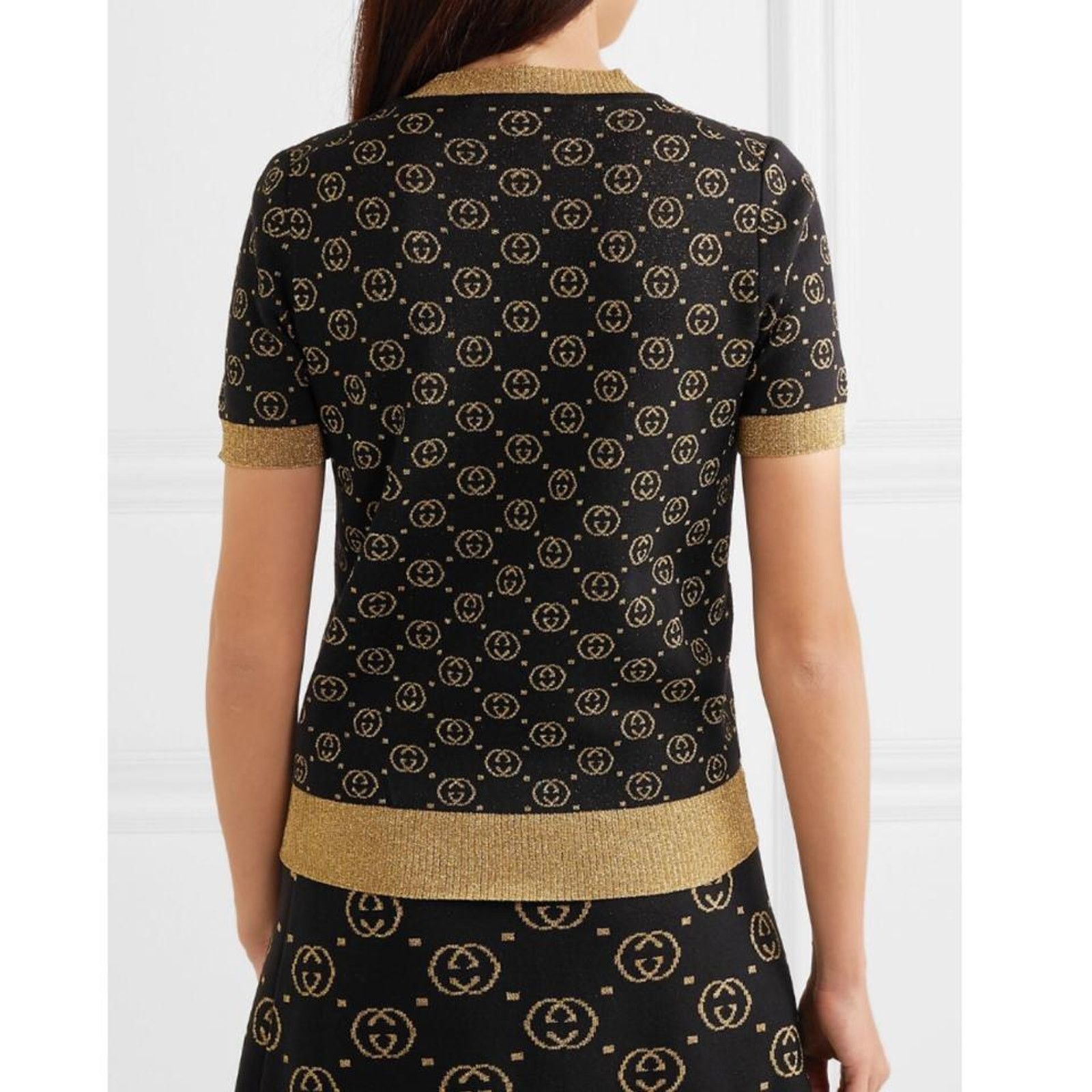 Gucci metallic GG logo jacquard sweater top Size XS / US 0-2 / IT 36-38 - 4 Thumbnail