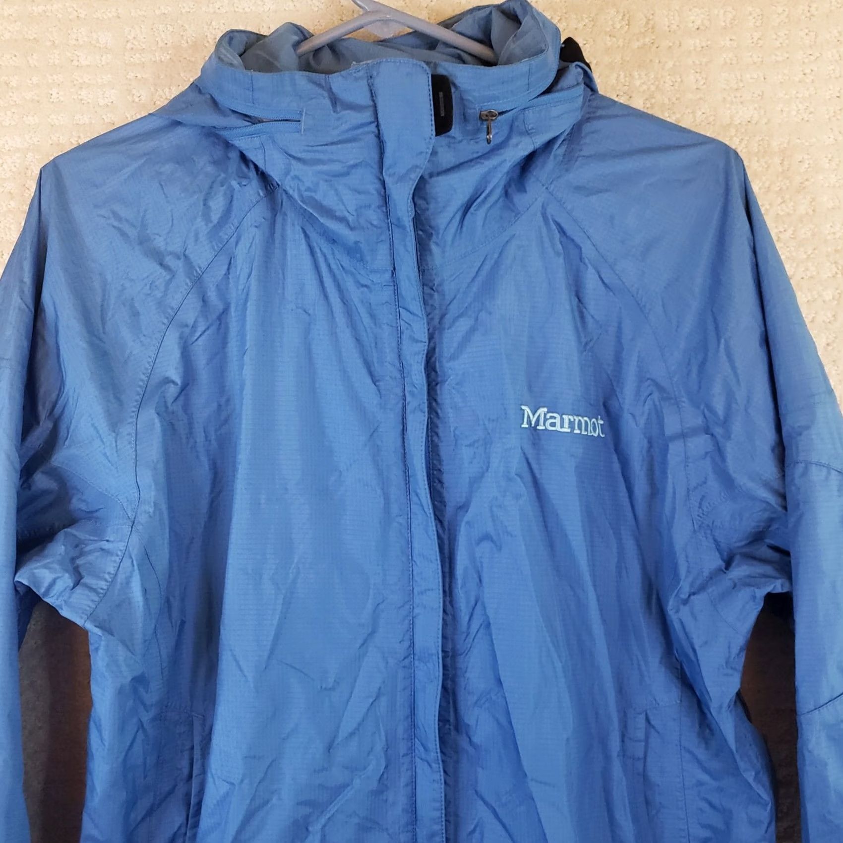 Marmot Marmot Wind Rain Jacket Women's M Blue Full Zip Hooded Neoprene Cuffs Windbreaker Rain Coat Casual Travel Size M / US 6-8 / IT 42-44 - 2 Thumbnail