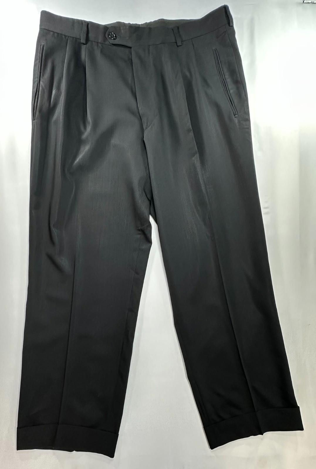 The Unbranded Brand Unbranded Pleated Straight Leg Dress Pants Black Mens 36/28 Size US 36 / EU 52 - 1 Thumbnail