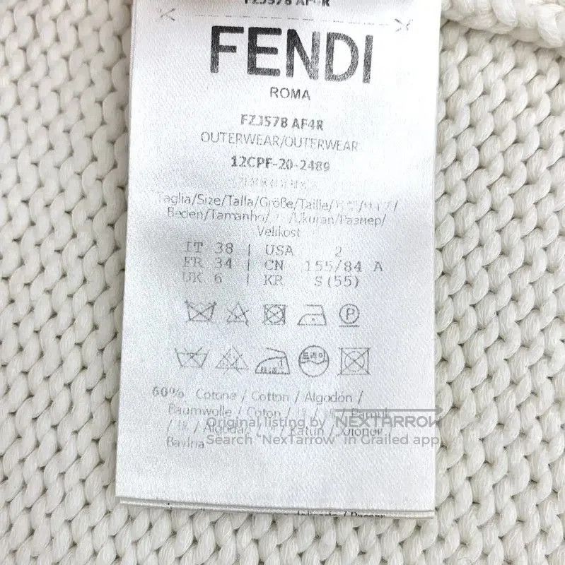 Fendi Fendi Women's Ivory Cotton Cardigan . Size S / US 4 / IT 40 - 7 Thumbnail