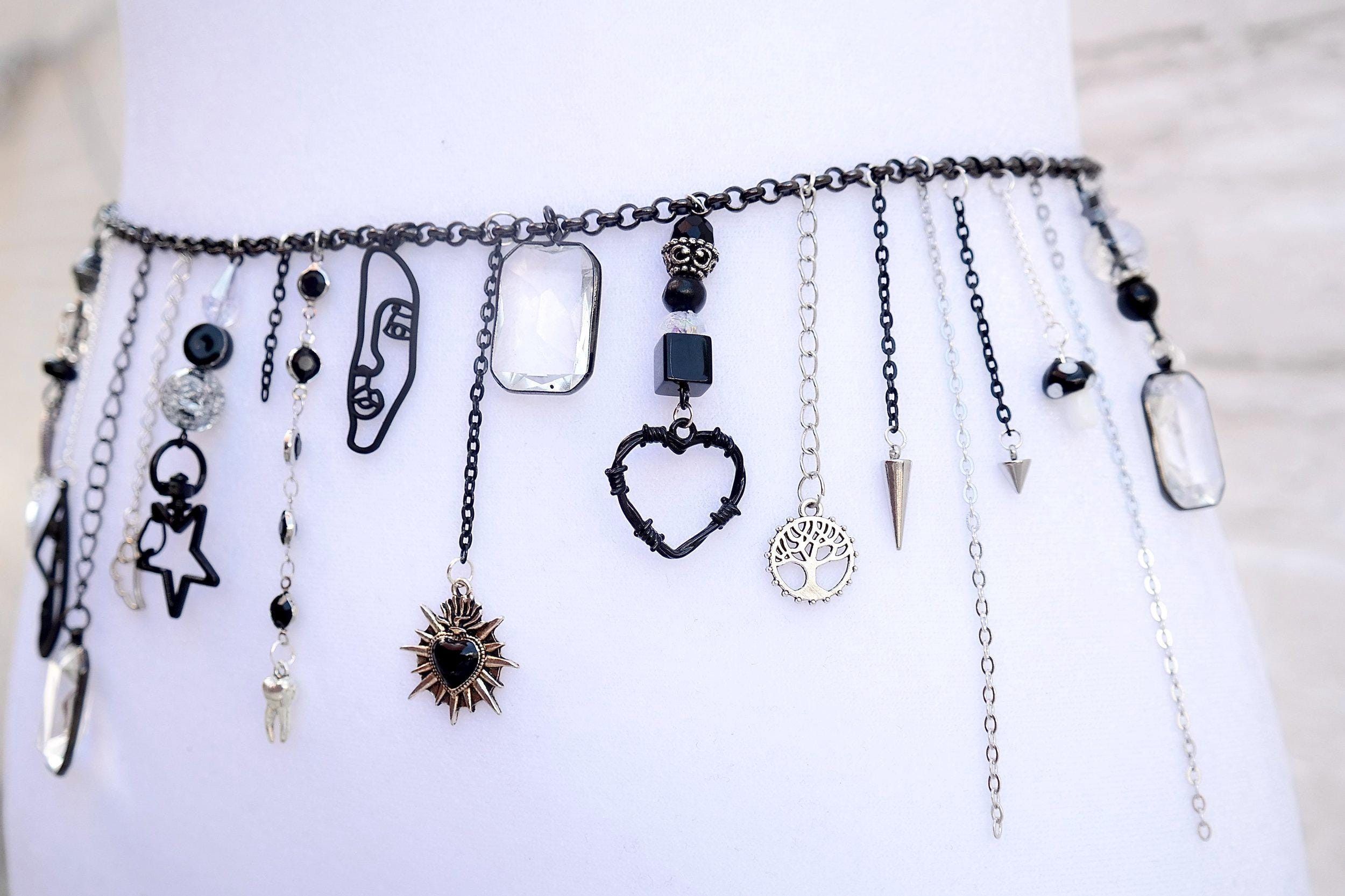 Handmade Black & Silver Waist Chain Size ONE SIZE - 2 Thumbnail