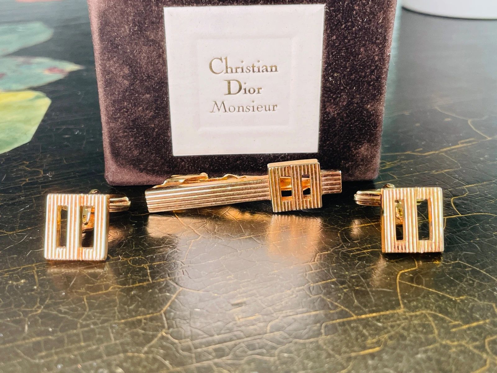 Christian Dior Monsieur Vintage Dior Monsieur Gold Tie Clip & Cufflinks Size ONE SIZE - 2 Thumbnail