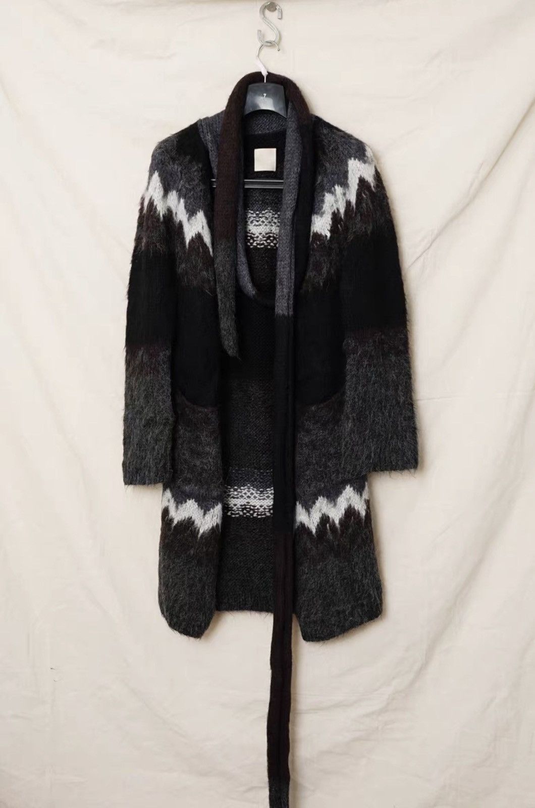 FACTOTUM Factotum Wool Blend Knit Cardigan with Scarf Detail Size US M / EU 48-50 / 2 - 1 Thumbnail