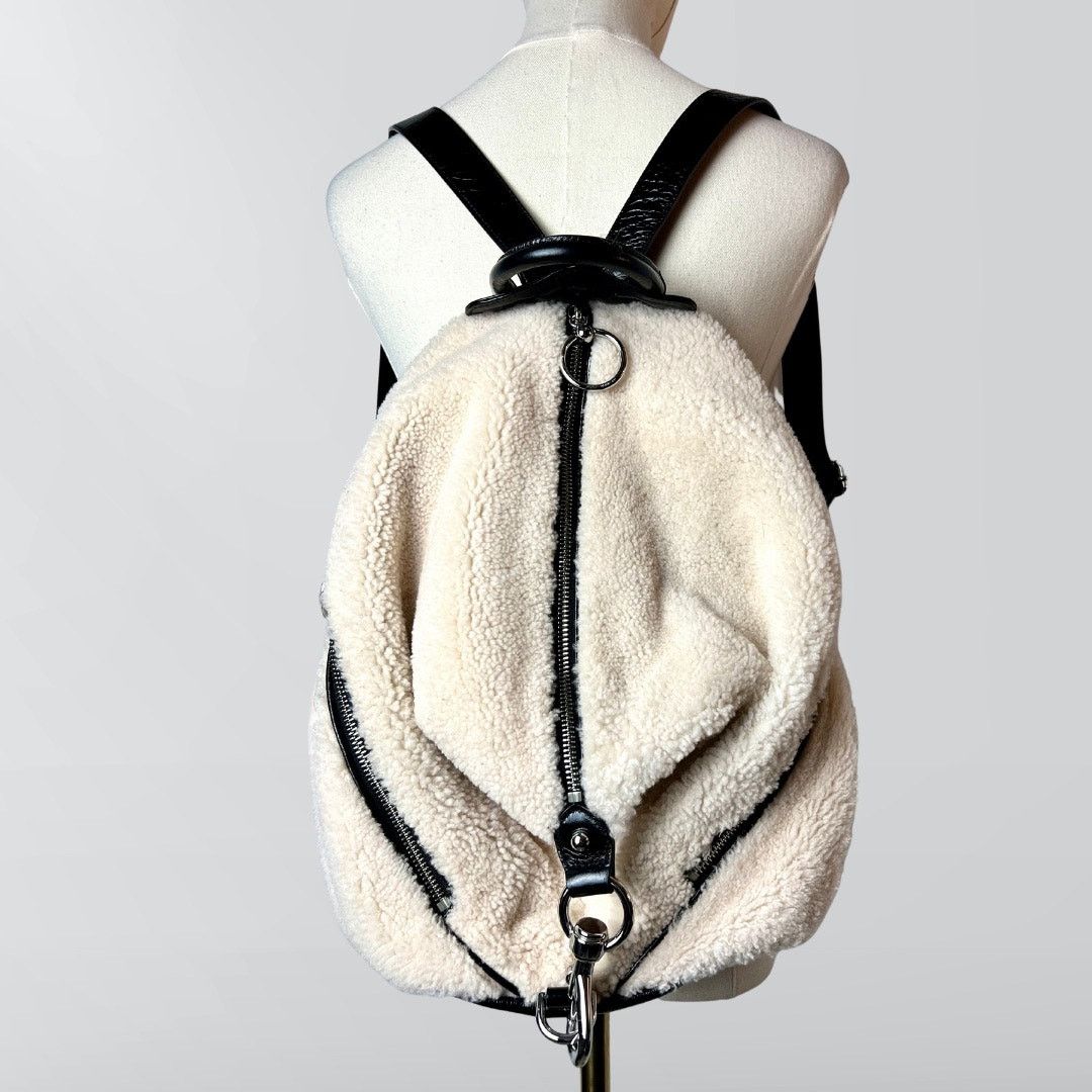 Rebecca Minkoff Shearling & Leather Julian Side Zip Backpack