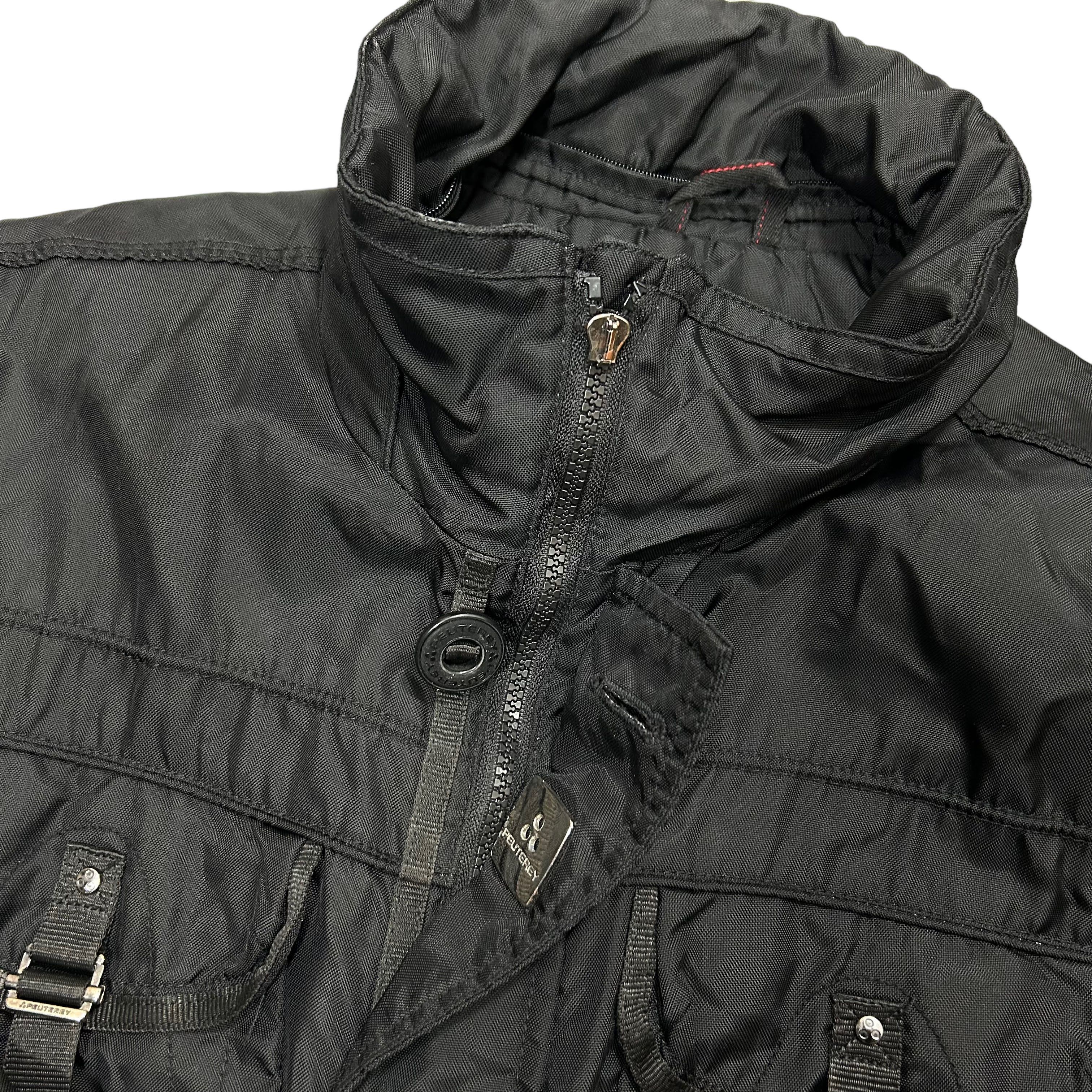 Peuterey Black Nylon Down Filled Fitted Jacket Medium