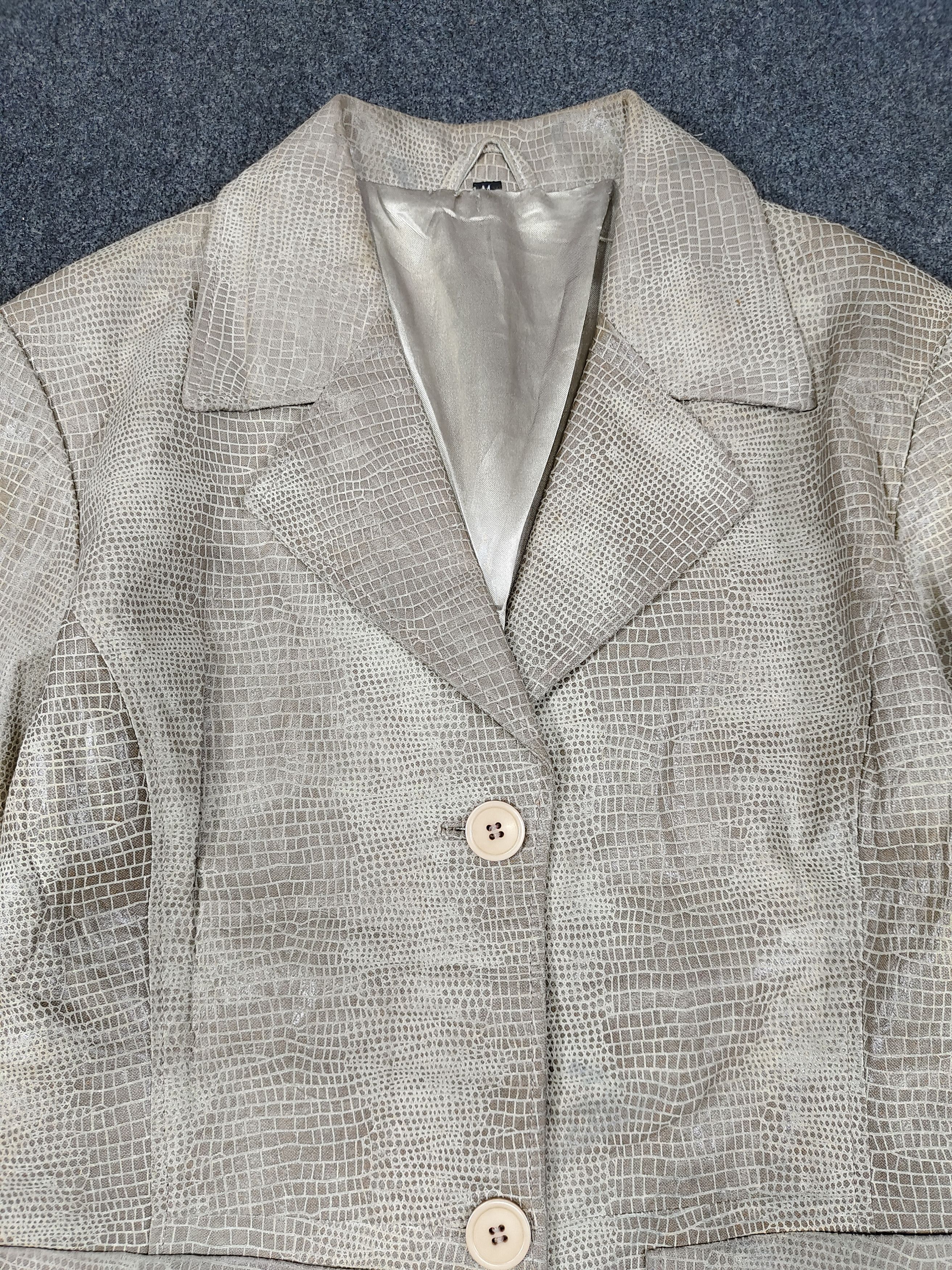 Japanese Brand 2000s Tailored Reptile Crocodile Embossed Leather Jacket Size M / US 6-8 / IT 42-44 - 7 Thumbnail