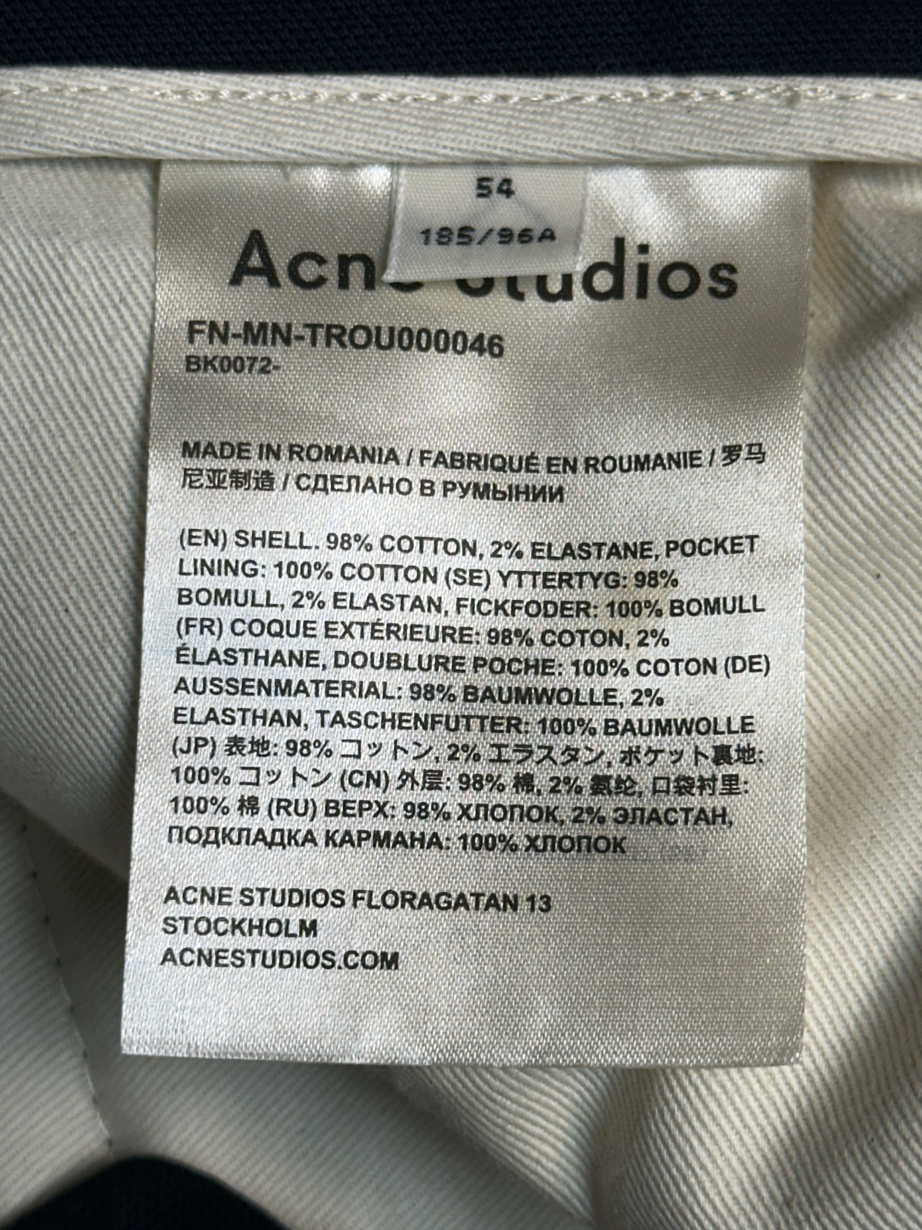Acne Studios Acne Studios Men's Navy Blue Cropped Trousers Size 38 (54) Size US 38 / EU 54 - 4 Thumbnail