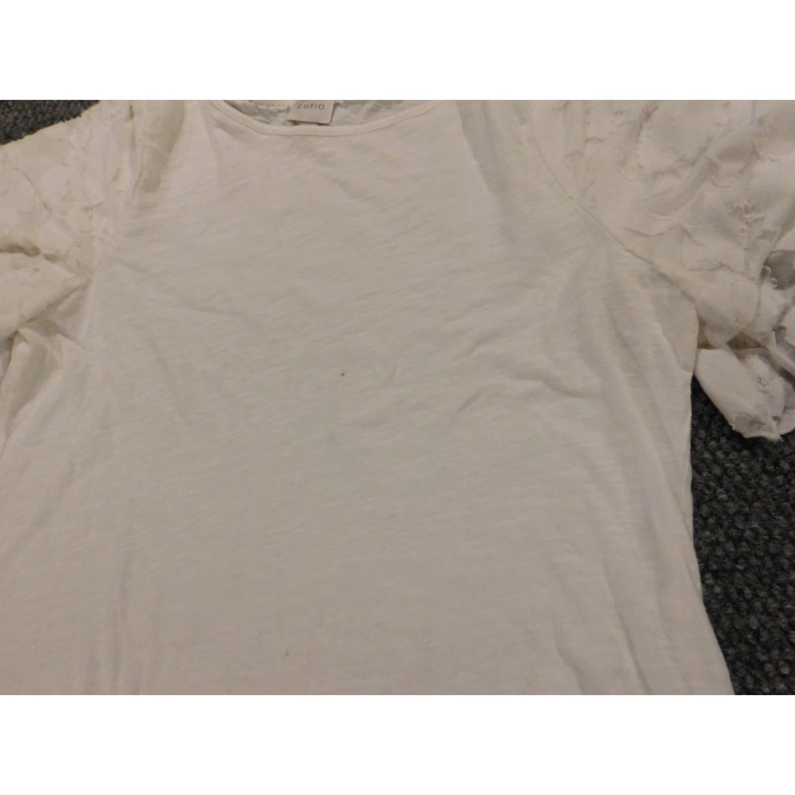 Vintage Cupio Women Blouse Short Sleeve White Crew Neck Pullover Knit 100% Cotton Casual Size L Regular Button Classic/Fitted Stretch Vintage No Women Size L / US 10 / IT 46 - 6 Thumbnail