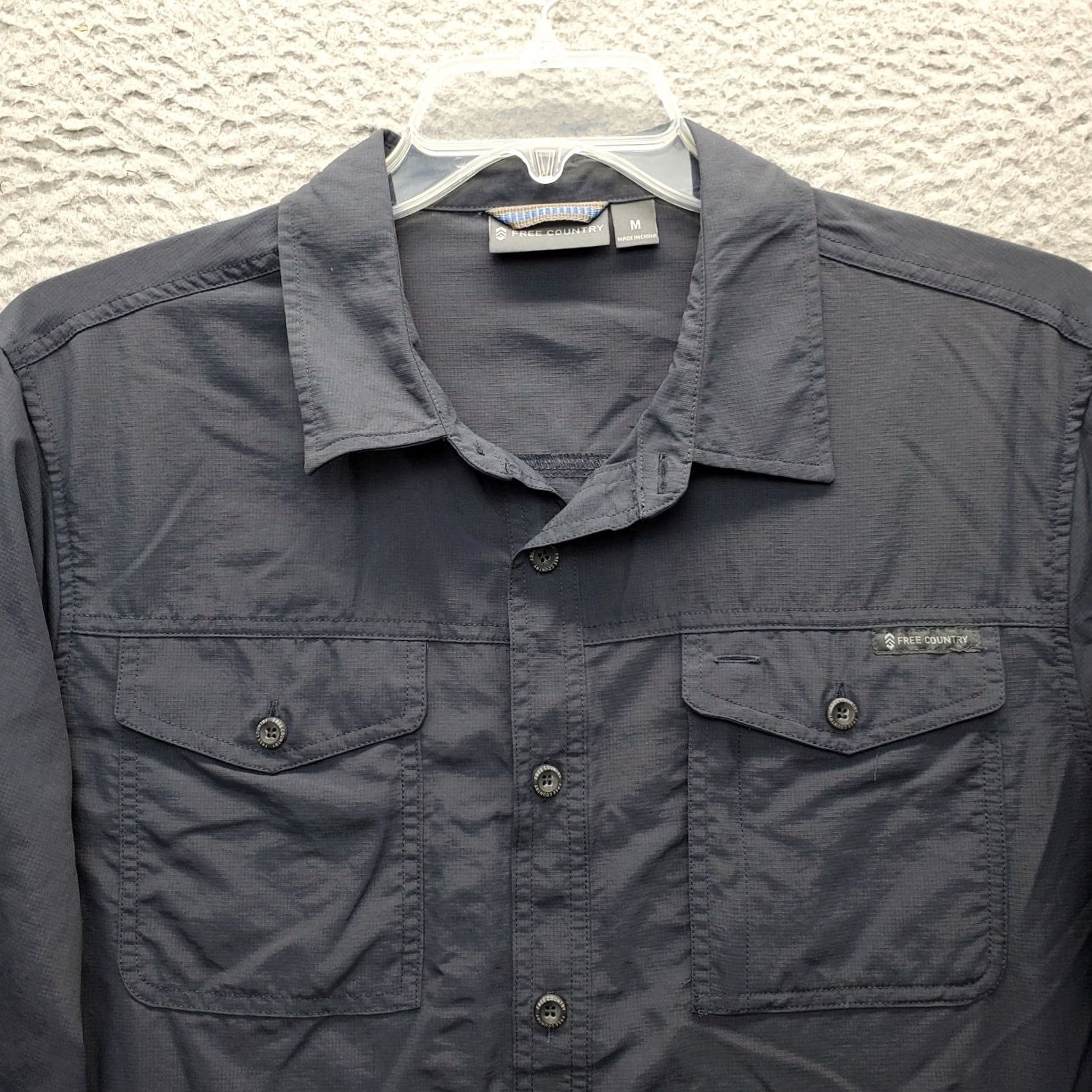 Free Country Free Country Shirt Mens Size M Button Up Gray Chest Pocket Long Sleeve Crew Collared Outdoor Casual Size US M / EU 48-50 / 2 - 3 Thumbnail