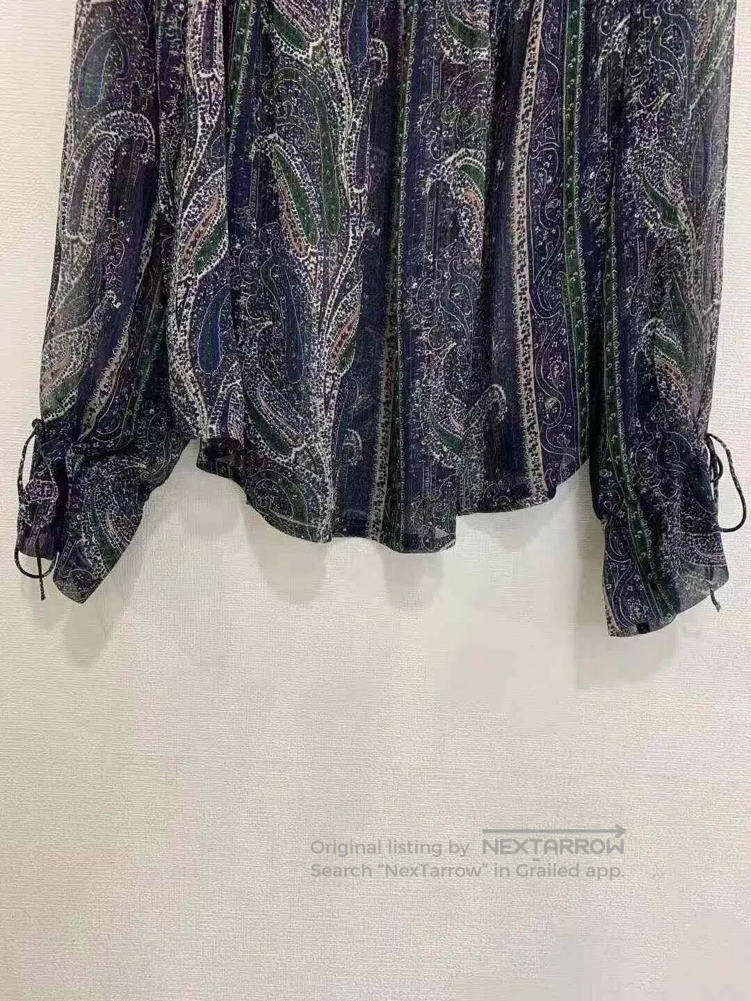 Saint Laurent Paris Saint Laurent Sheer Paisley Print Blouse. Size S / US 4 / IT 40 - 3 Thumbnail