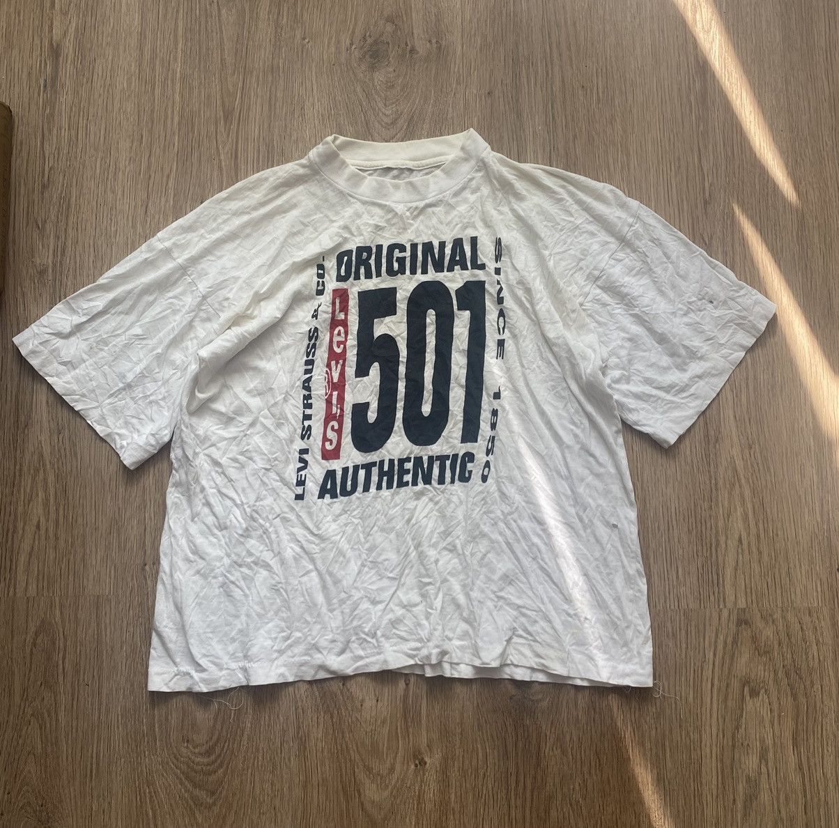 Levi's × Levi's Vintage Clothing Vintage 1980s Levi’s 501 baggy T shirt mens Large tee Rare Size US L / EU 52-54 / 3 - 1 Thumbnail
