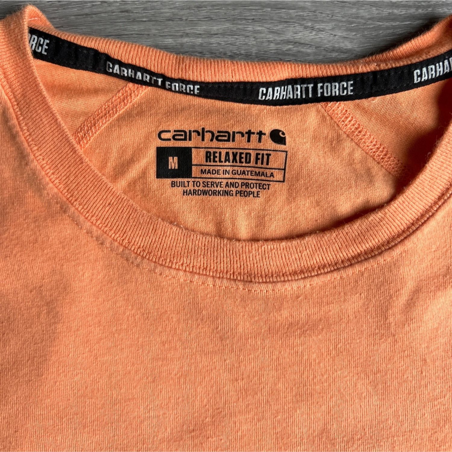 Carhartt Carhartt Force Mens Orange Relaxed Fit T-Shirt With Pocket M Size US M / EU 48-50 / 2 - 3 Thumbnail