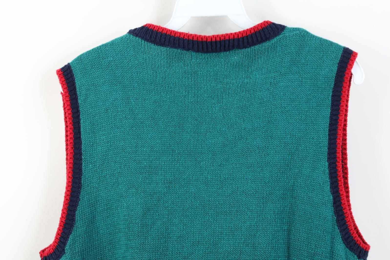Vintage Vintage 90s Streetwear Diamond Knit Cardigan Sweater Vest Size M / US 6-8 / IT 42-44 - 7 Thumbnail