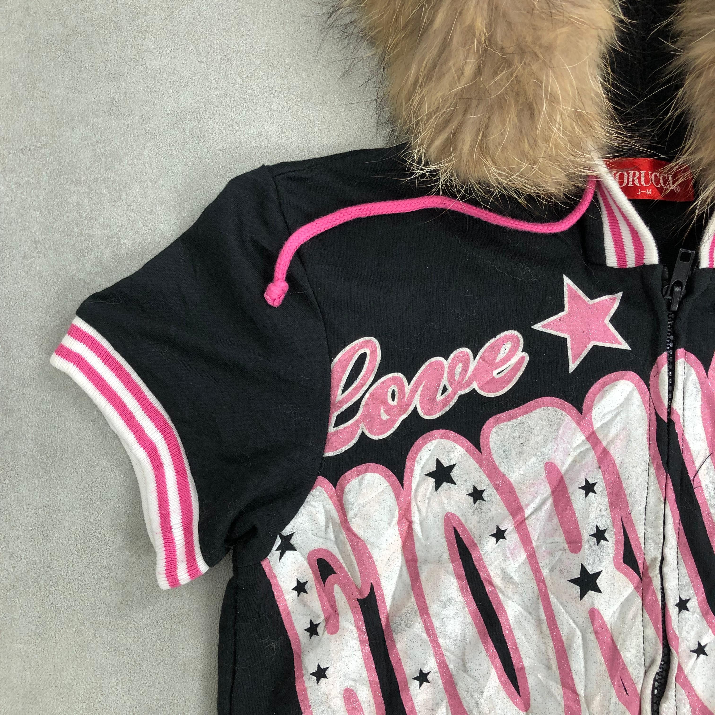Japanese Brand 2000s Fiorucci Lgb Gothic Poem Fur Short Sleeve Zip Hoodie Size US S / EU 44-46 / 1 - 6 Thumbnail