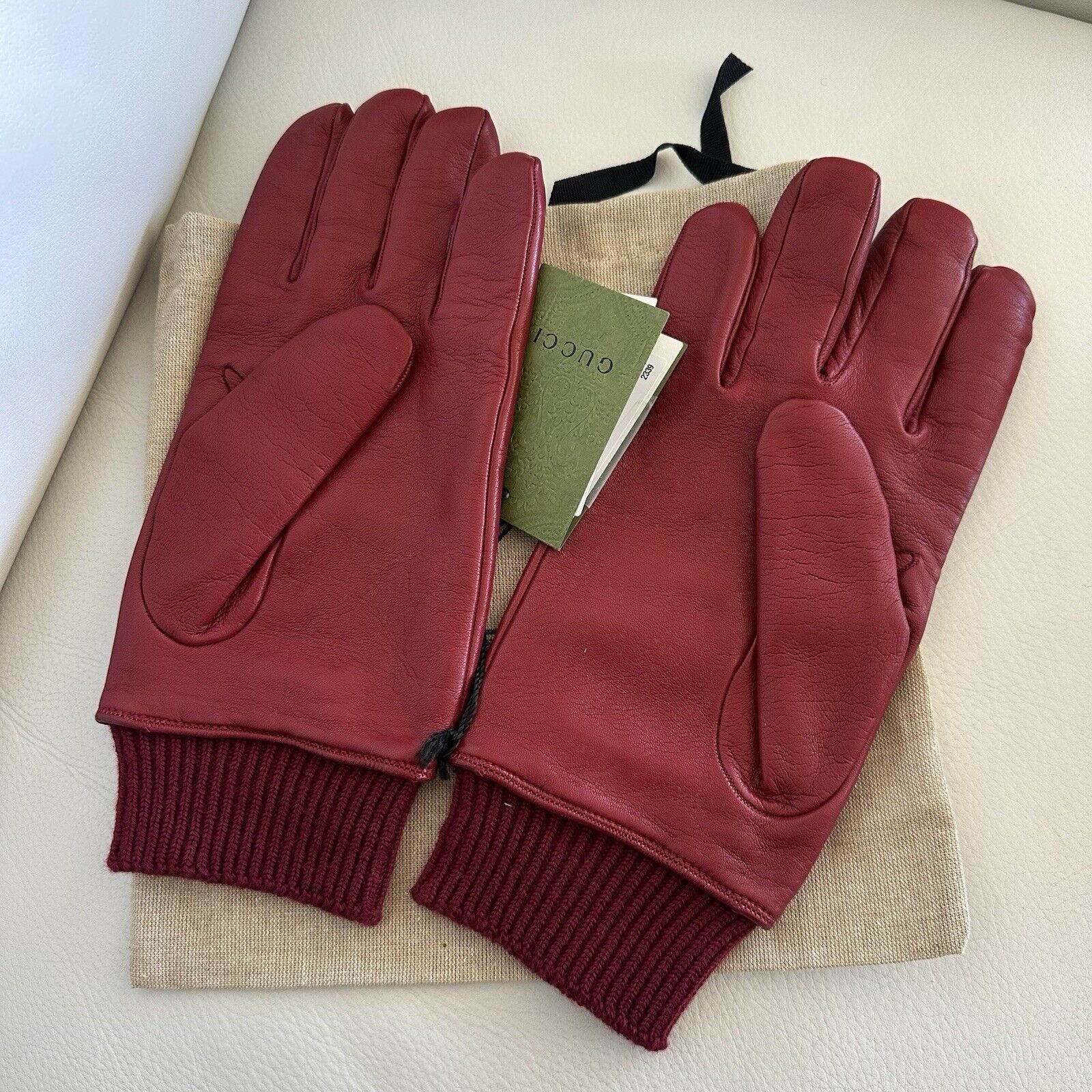 Gucci New Gucci Leather Gloves Red Size L 100% Authentic Size ONE SIZE - 3 Thumbnail