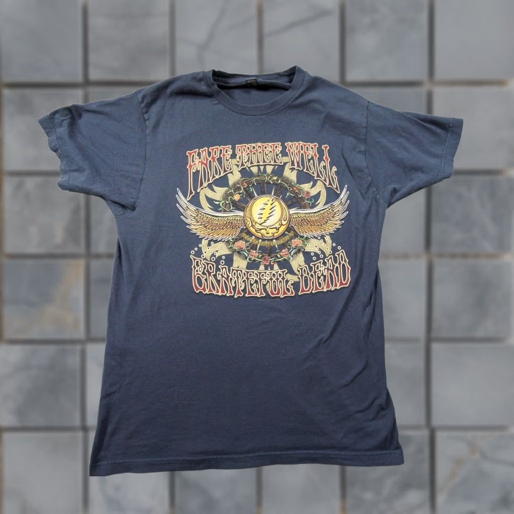 Vintage Grateful Dead Shirt Mens Large Blue Fare Thee Well Rock Band Tee Adult Casual Size US L / EU 52-54 / 3 - 1 Thumbnail