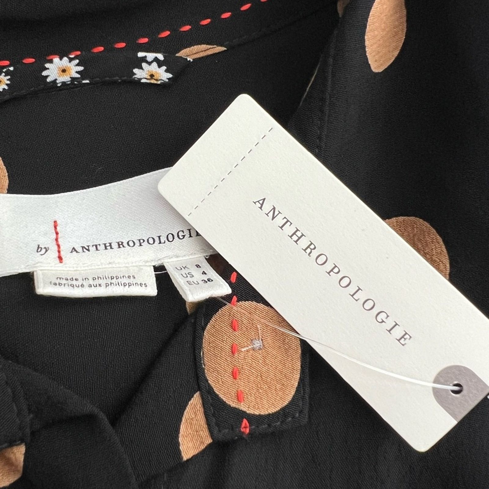 Anthropologie NWT Anthropologie Loveland Wide-Leg Jumpsuit Polka Dots 4 Size 27" / US 4 / IT 40 - 10 Thumbnail