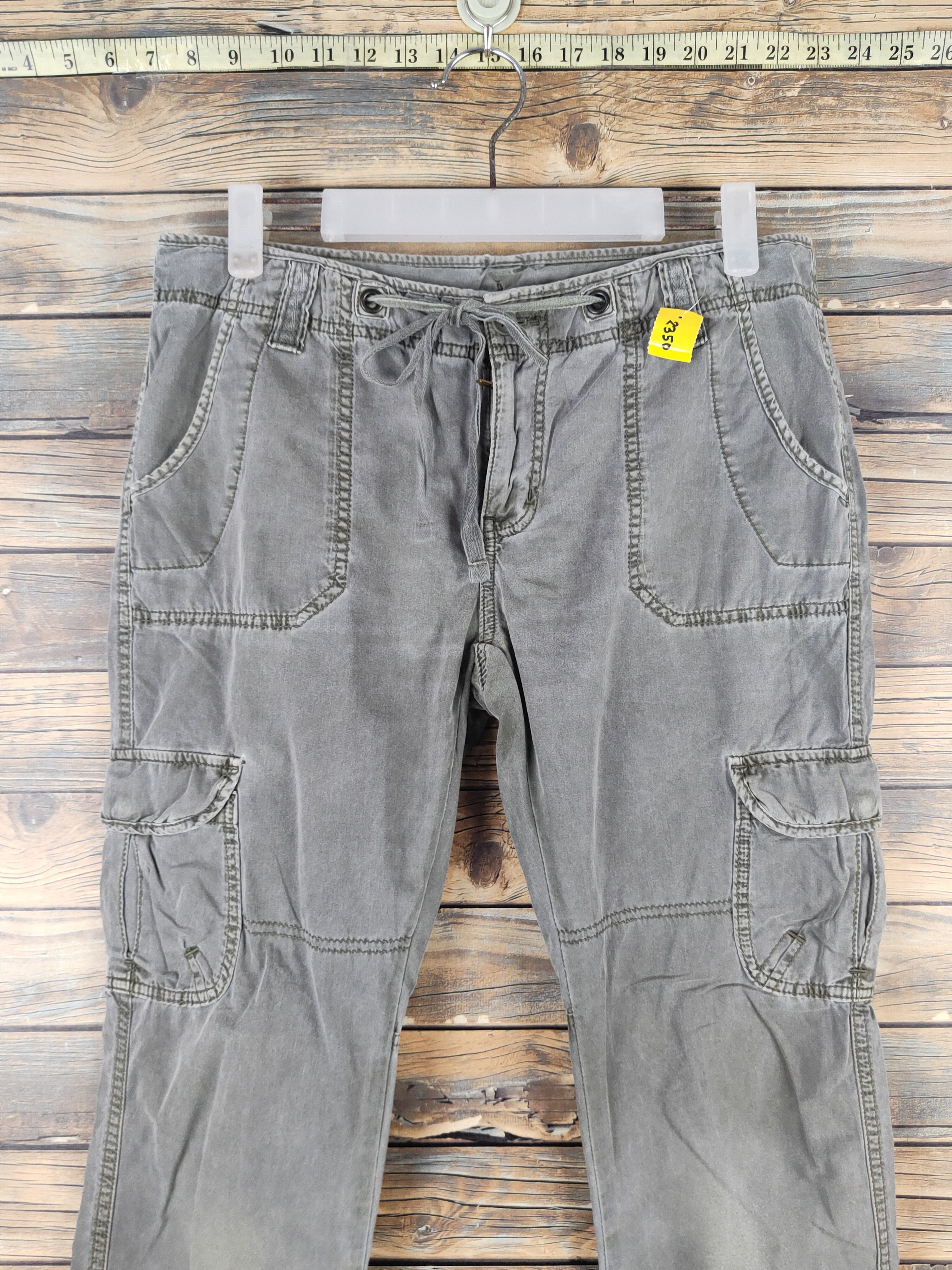 Japanese Brand DLL Uniqlo Army Green Multipocket Cargo Pants #2350 Size 29" - 2 Thumbnail