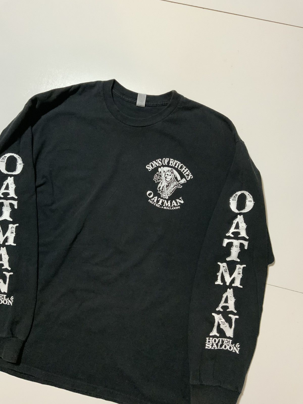 Other Oatman Hotel & Saloon Anarchy Skull Grim Reaper L/S T-Shirt Size US M / EU 48-50 / 2 - 3 Thumbnail