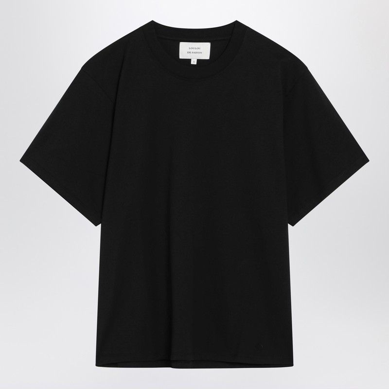Loulou de Saison Loulou De Saison Black Cotton Crew Neck T-Shirt Size L / US 10 / IT 46 - 1 Thumbnail
