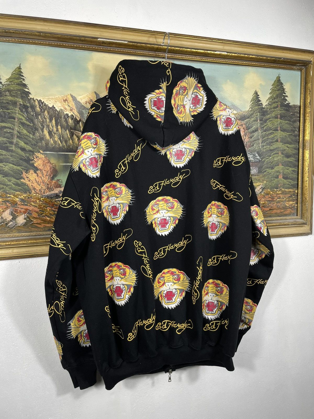 Christian Audigier × Ed Hardy × Vintage Ed Hardy Retro 00s Hoodie Cyber Affliction Grunge Hiphop Rap Size 3XL / US 20-22 - 7 Thumbnail