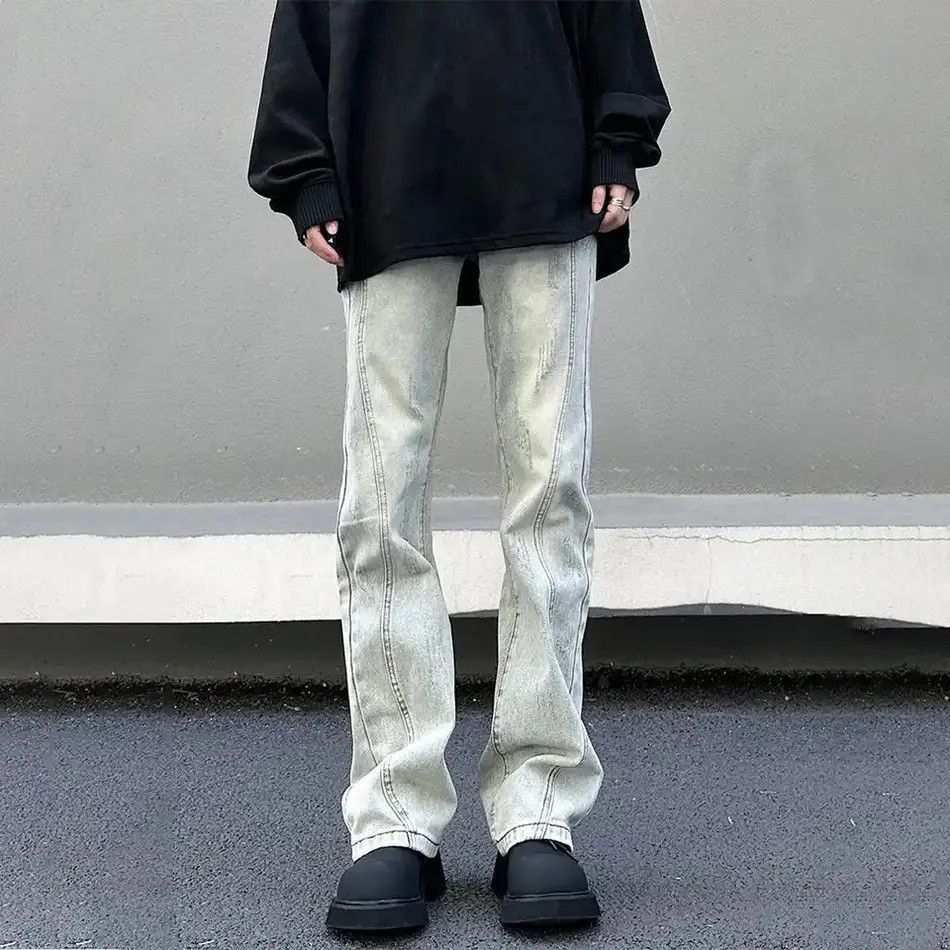 Japanese Brand Street Spliced Trousers Straight Leg Loose Denim Pants Size US 32 / EU 48 - 2 Thumbnail