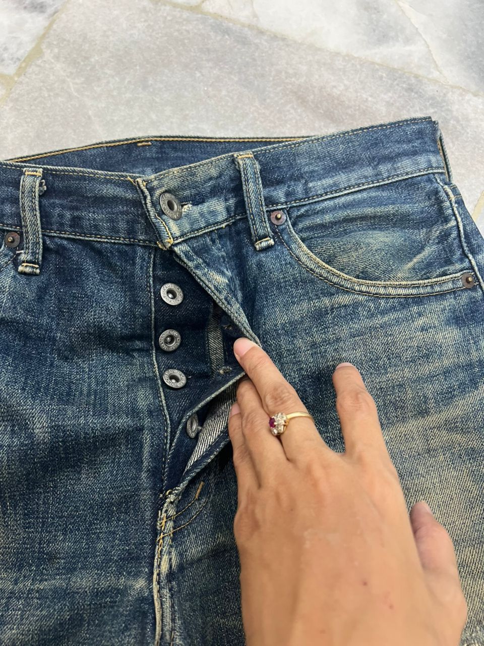 Levi's Vintage Levis 1944 Leather Patch Single Sided Size US 32 / EU 48 - 4 Thumbnail