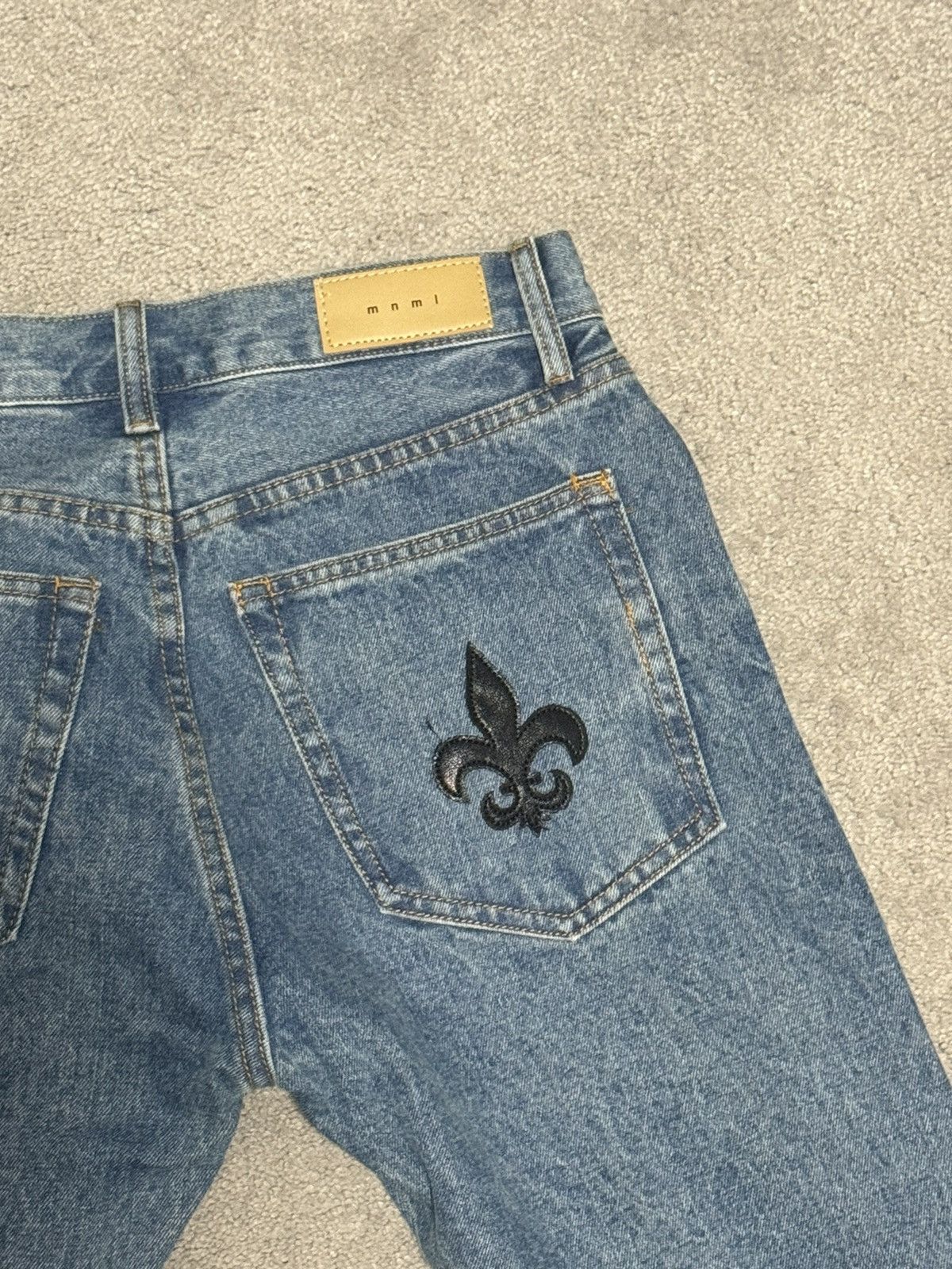 MNML Straight leg denim with leather patchwork Size US 31 - 3 Thumbnail