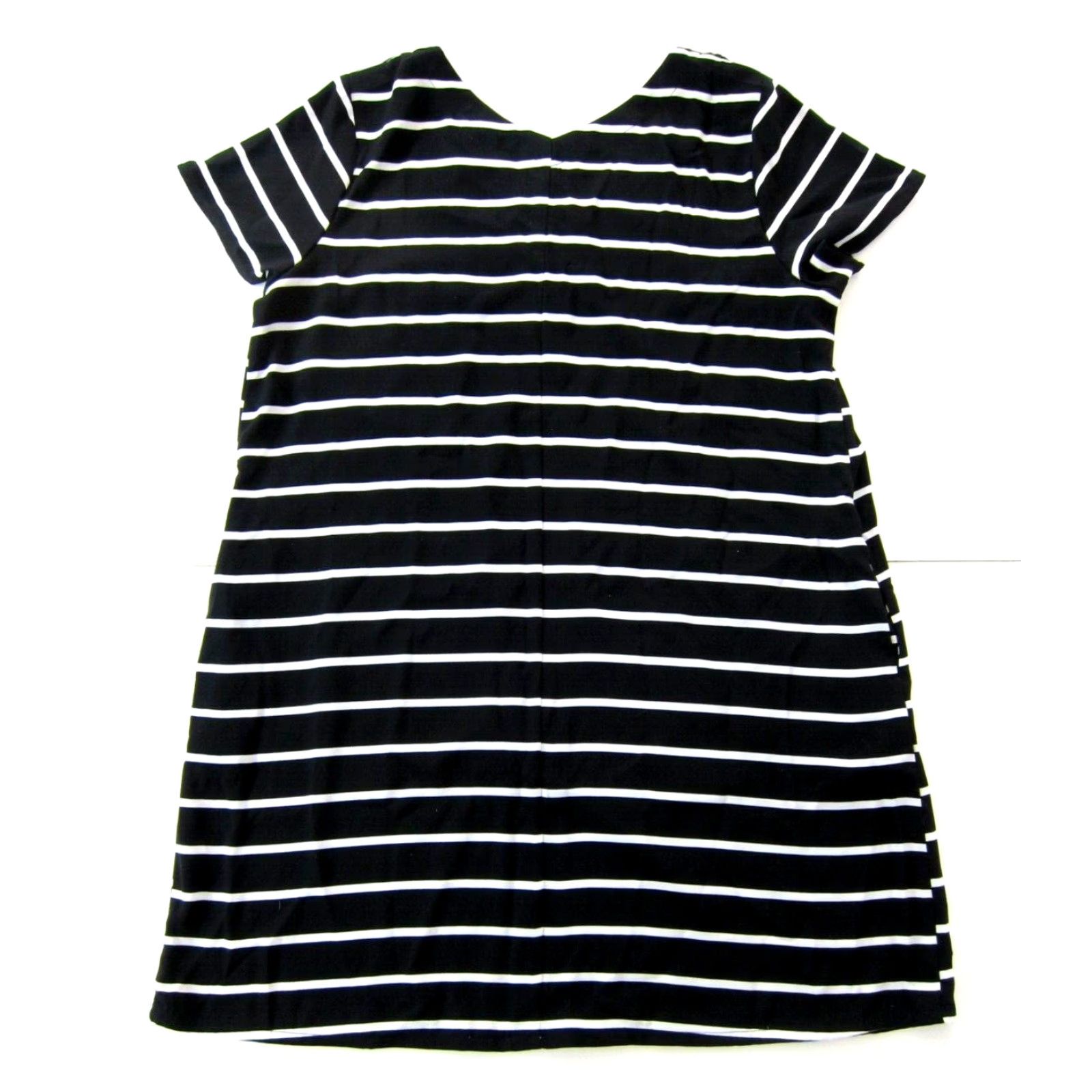 Apt. 9 NWT Apt. 9 Black White Stripe Short Sleeve V-Neck Tunic Dress XXL Shirt Dress Womens Size 40" / US 18 - 2 Thumbnail