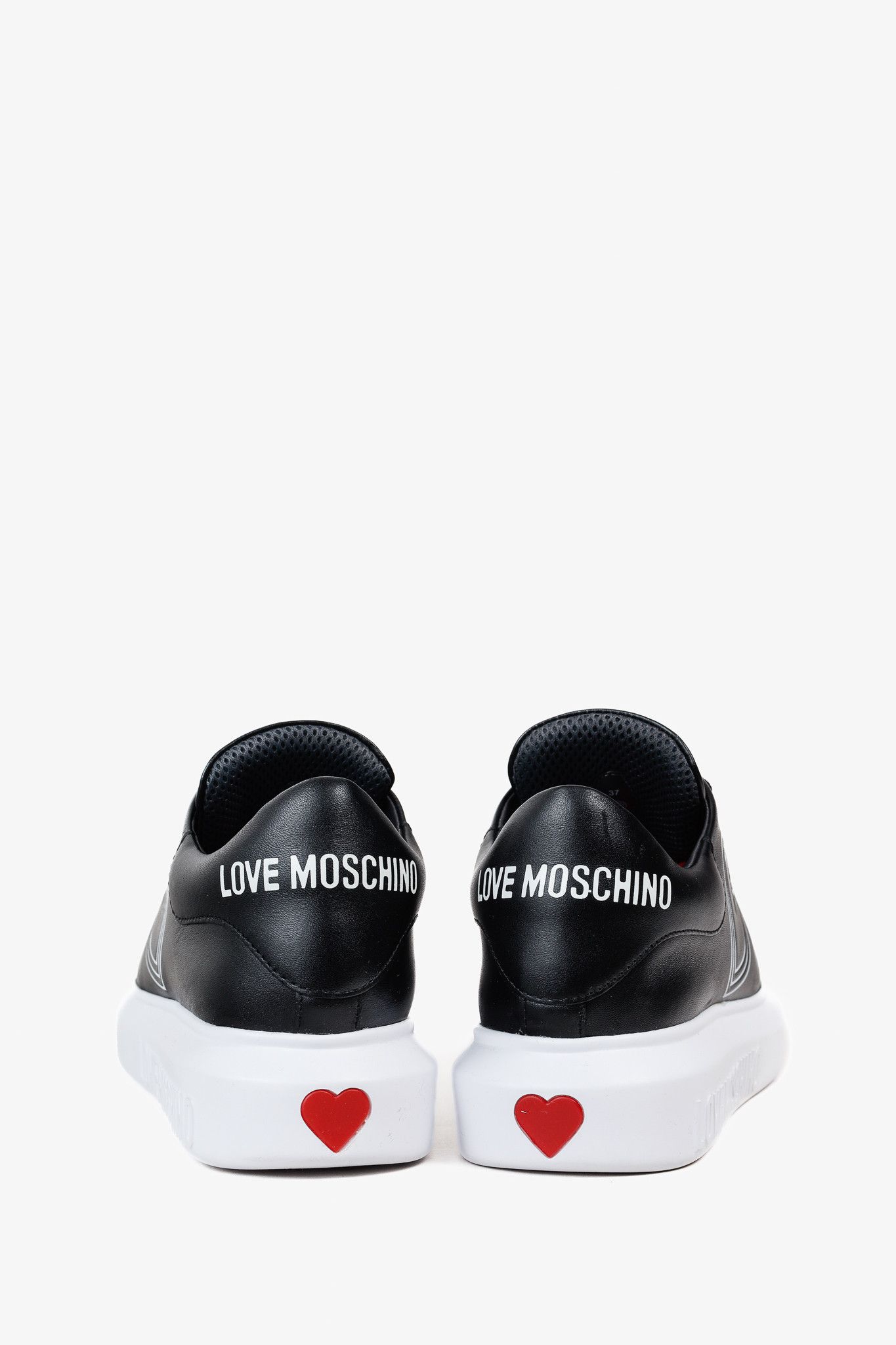 Love Moschino Love Moschino Logo & Hearts Black PU Leather Sneakers Size US 6.5 / IT 36.5 - 3 Thumbnail