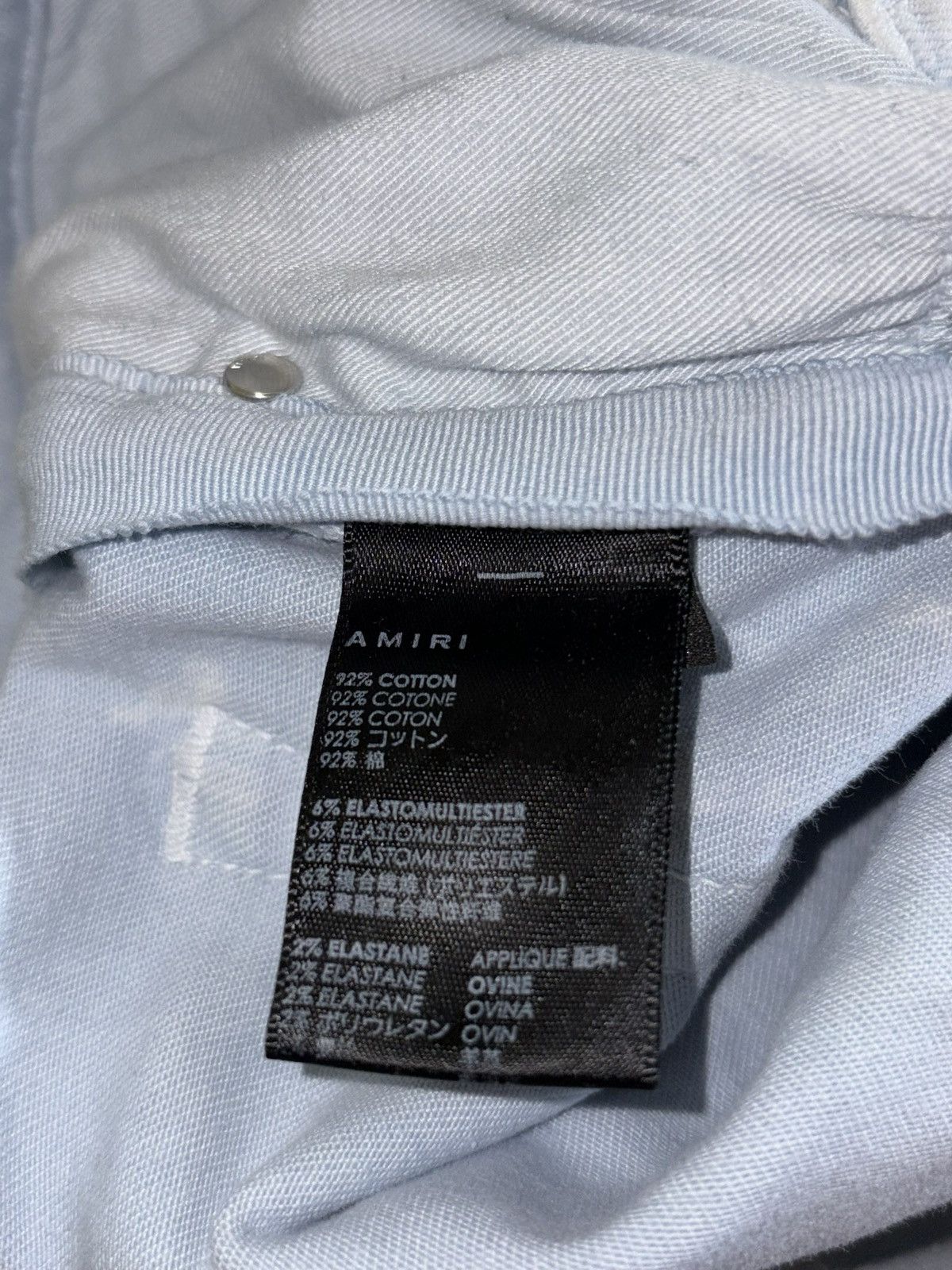 Amiri Amiri MX1 Acid Wash Light Blue Patch Jeans - Size 28 Size US 28 / EU 44 - 6 Thumbnail