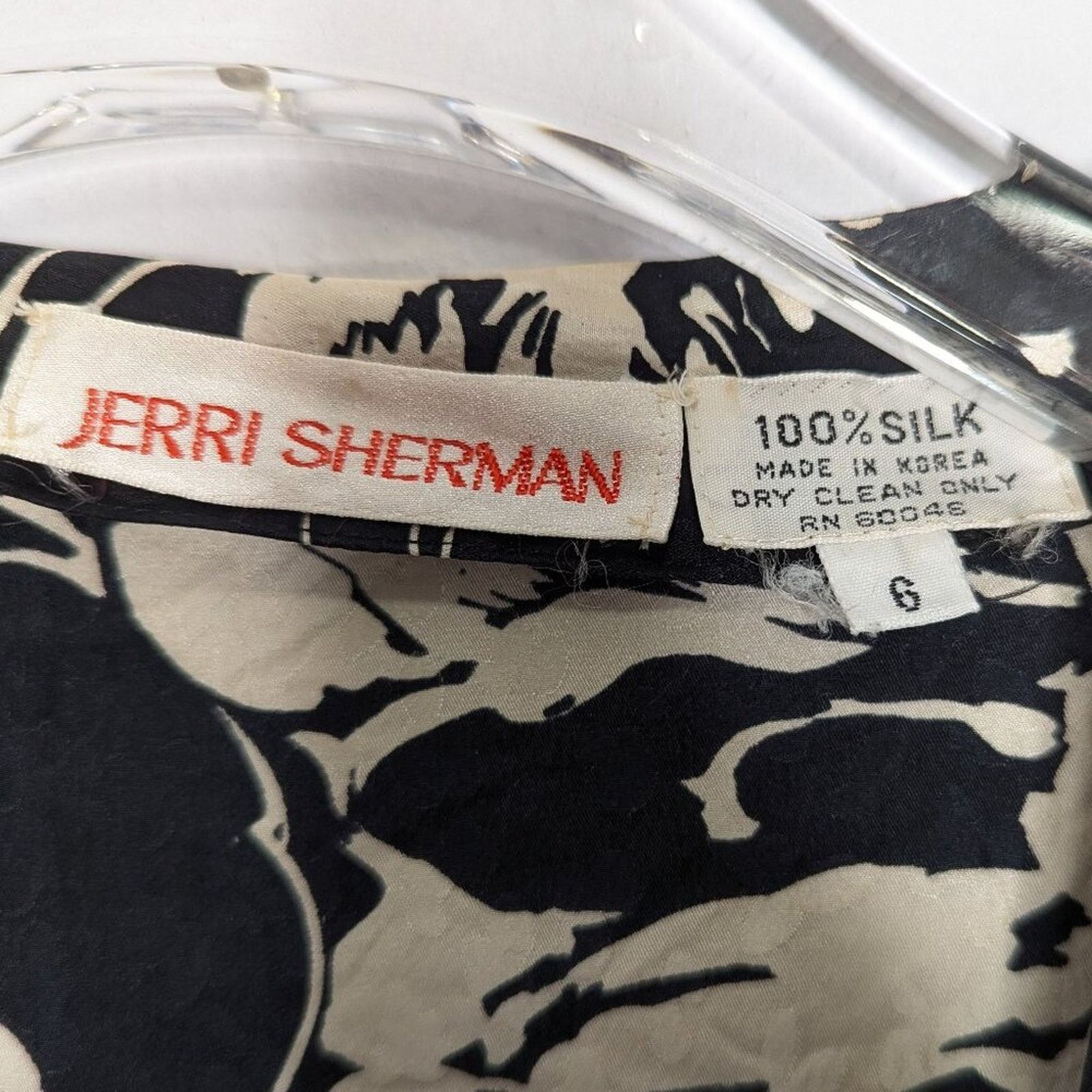 Vintage Vintage Jerri Sherman Bold Graphic Floral Print Silk Dress Size XS / US 0-2 / IT 36-38 - 3 Thumbnail