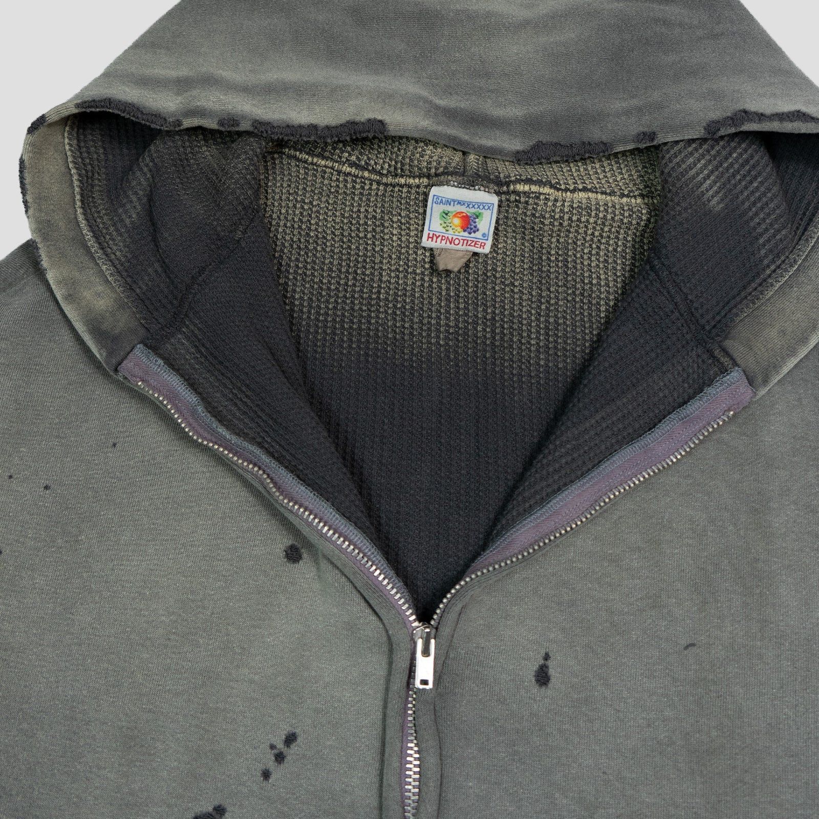 Saint Michael Saint Michael Distressed Double Face Zip Up Thermal Hoodie Size US M / EU 48-50 / 2 - 3 Thumbnail