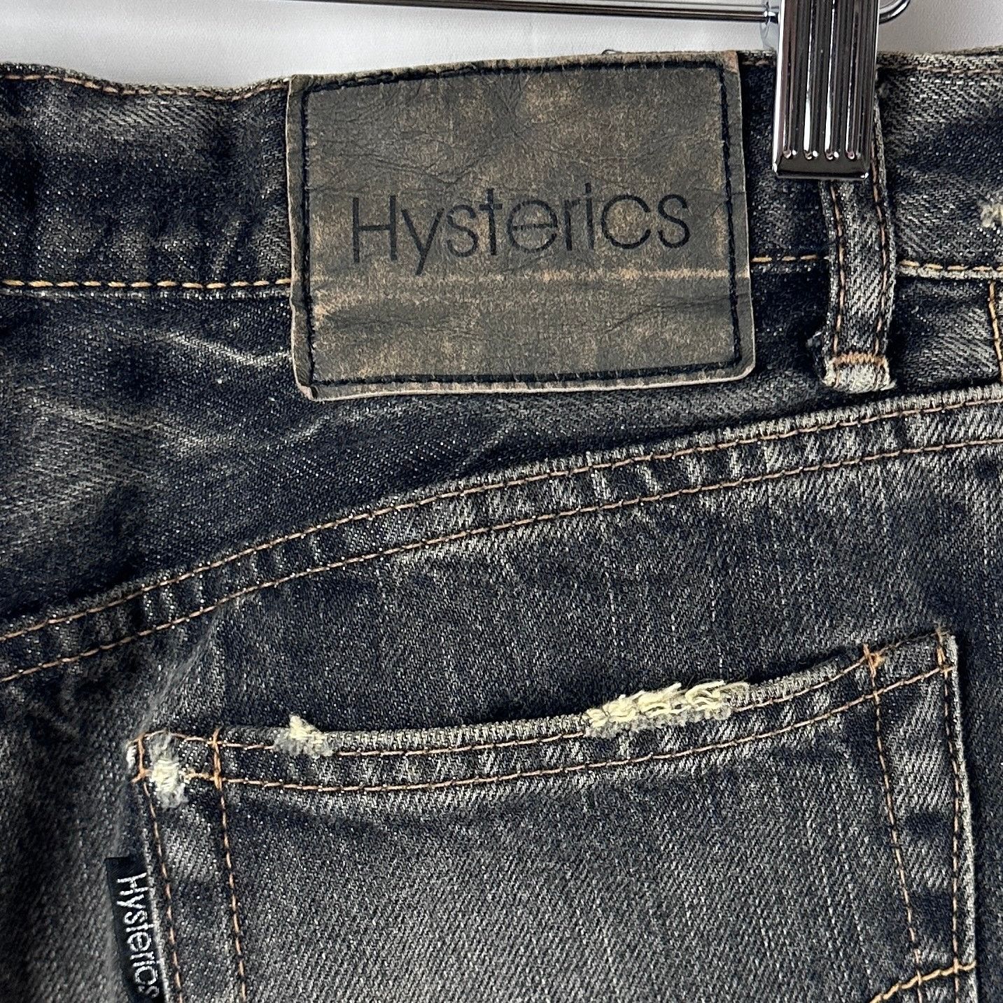 Hysteric Glamour Studded & Repaired Grey Denim Skirt Size 28" / US 6 / IT 42 - 9 Thumbnail