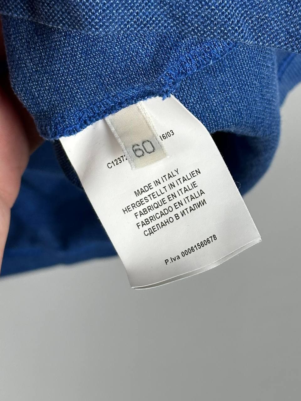 Gran Sasso Gran Sasso Luxury Cotton Indigo Dyed Polo T Shirt Size US XL / EU 56 / 4 - 8 Thumbnail