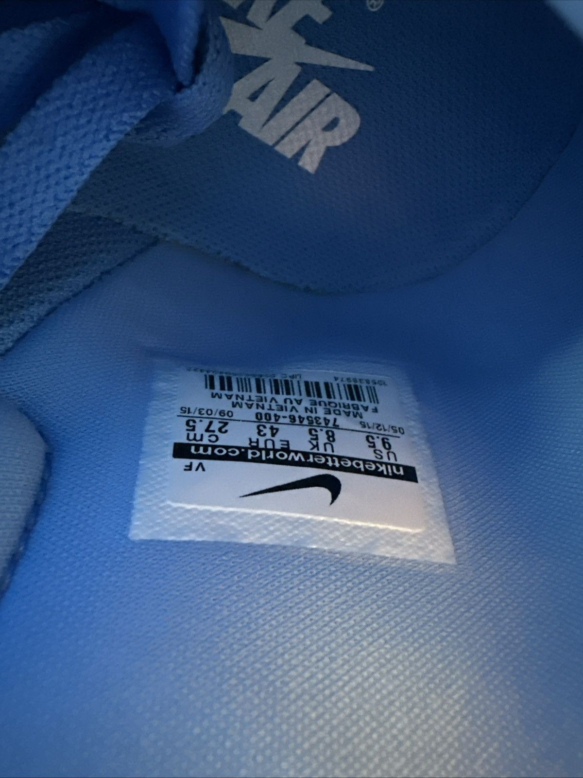 Nike Nike Air Force 1 Hi Retro QS University Blue Men’s 9.5 UNC Size US 9.5 / EU 42-43 - 7 Thumbnail
