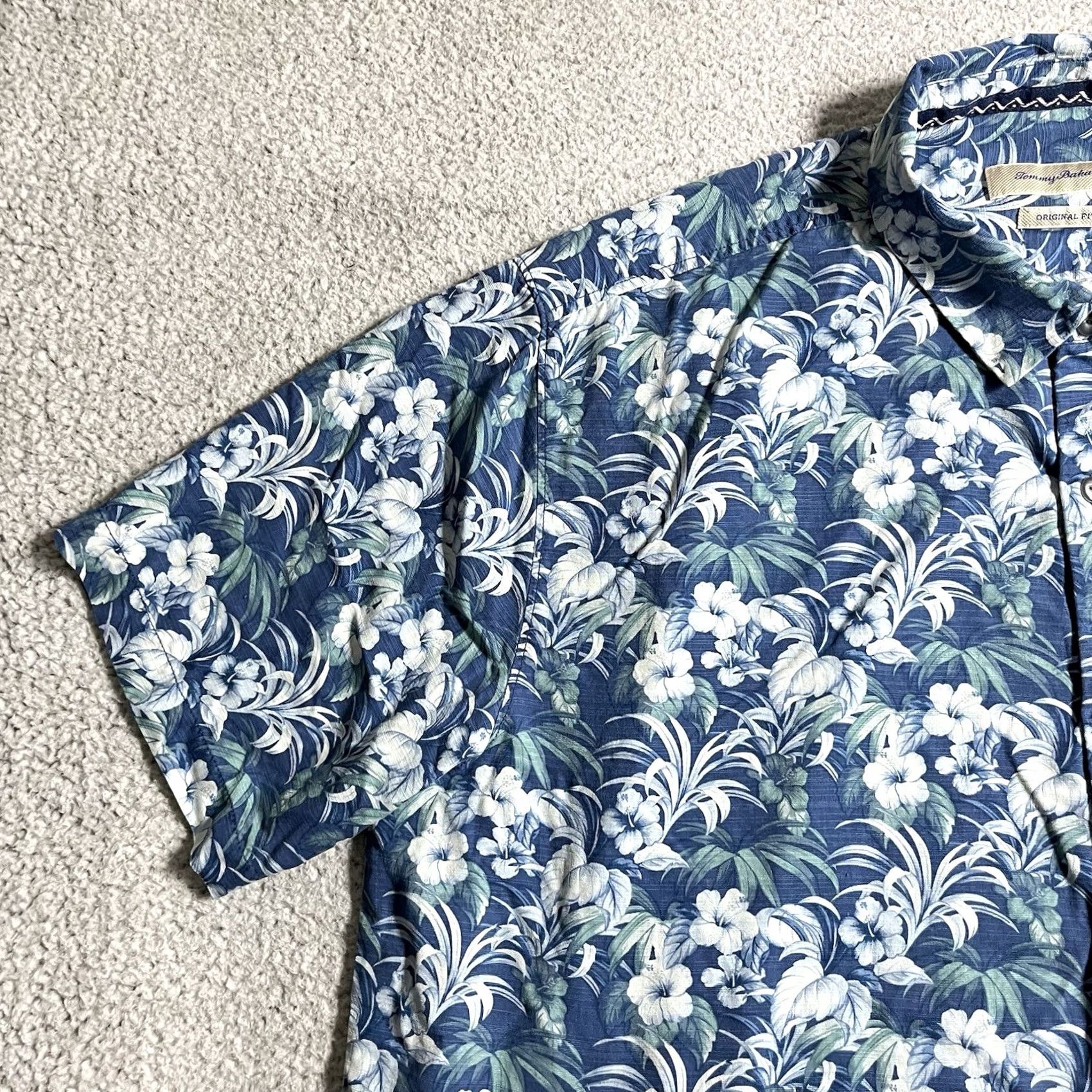 Tommy Bahama Tommy Bahama Shirt Mens 2XL Blue Floral Silk Hawaiian Tropical Camp Beach Aloha Size US XXL / EU 58 / 5 - 5 Thumbnail